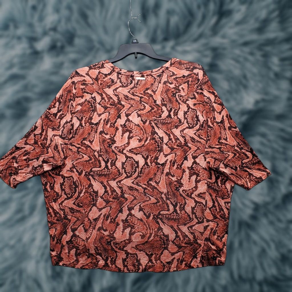 Michael Kors Michael Kors Blouse Women’s Large Multi Animal Print Dolman Sleeve Pullover Top Size L / US 10 / IT 46 - 1 Thumbnail