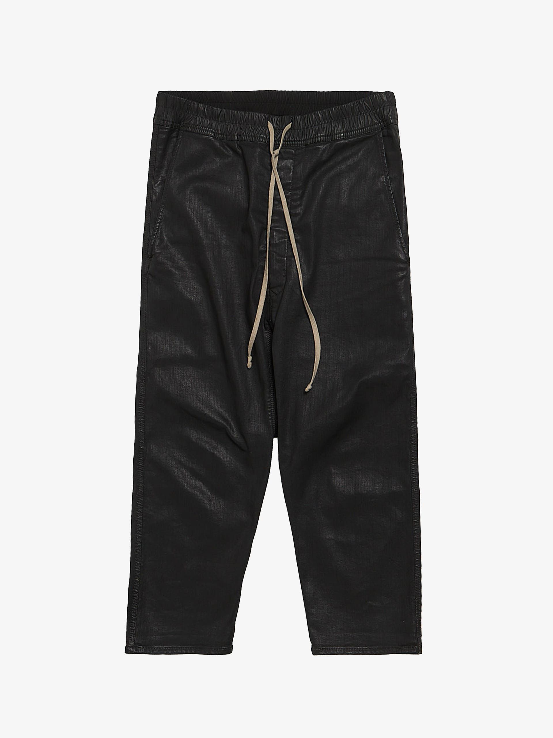 Rick Owens Drkshdw Black Waxed Drop Crotch Pants Size US 27 - 1 Thumbnail