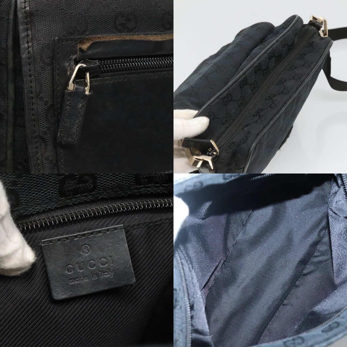 Gucci GUCCI GG Canvas Shoulder Bag Black Gold 019 019 Size ONE SIZE - 11 Thumbnail