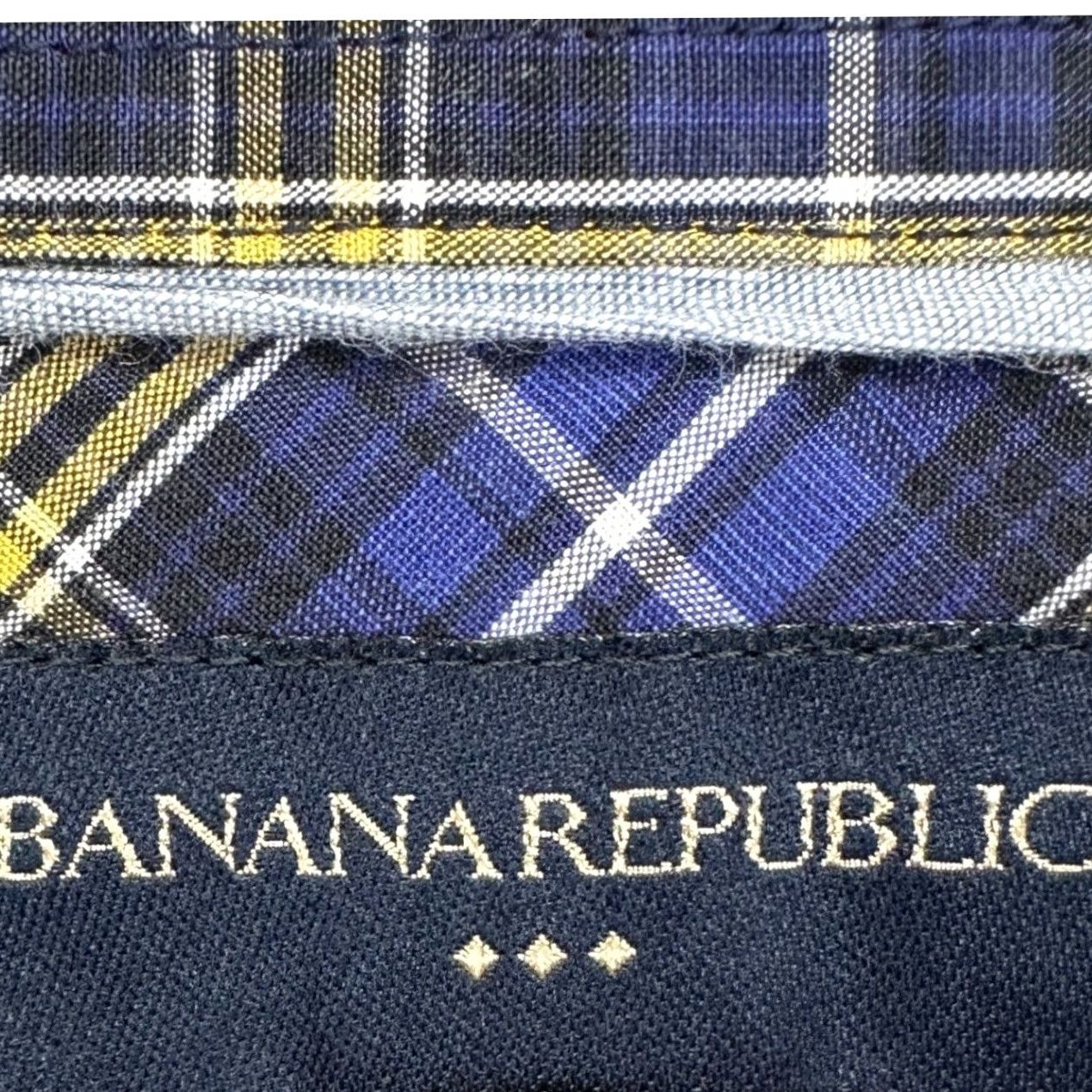 Banana Republic VINTAGE Banana Republic Mens Button-Up Shirt Large Blue Yellow Plaid Cotton Flap Pocket Size US L / EU 52-54 / 3 - 4 Thumbnail