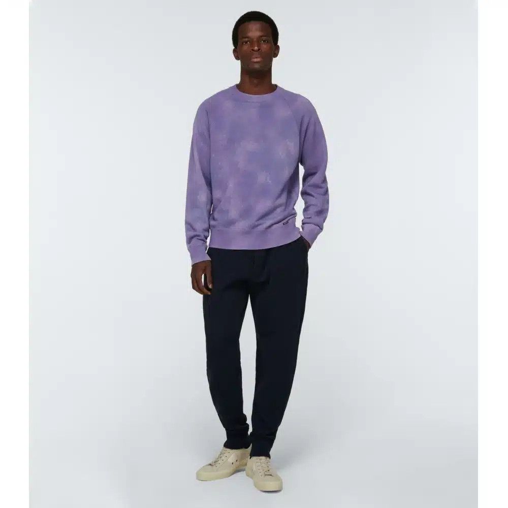 Tom Ford o1loc1c0625 TFJ249 Tye-dye Cotton Sweatshirt in Purple Size US XL / EU 56 / 4 - 3 Thumbnail