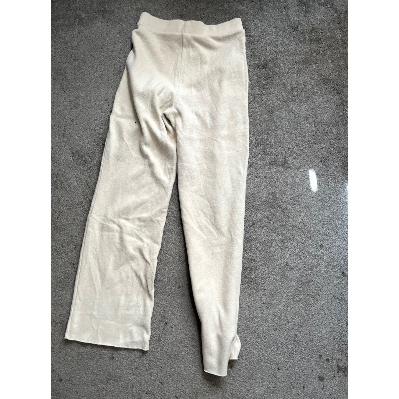 Zara ZARA Pants Women's Regular Bootcut Harem Style Cotton Cream Pull On Cream White Size S Size 28" / US 6 / IT 42 - 3 Thumbnail