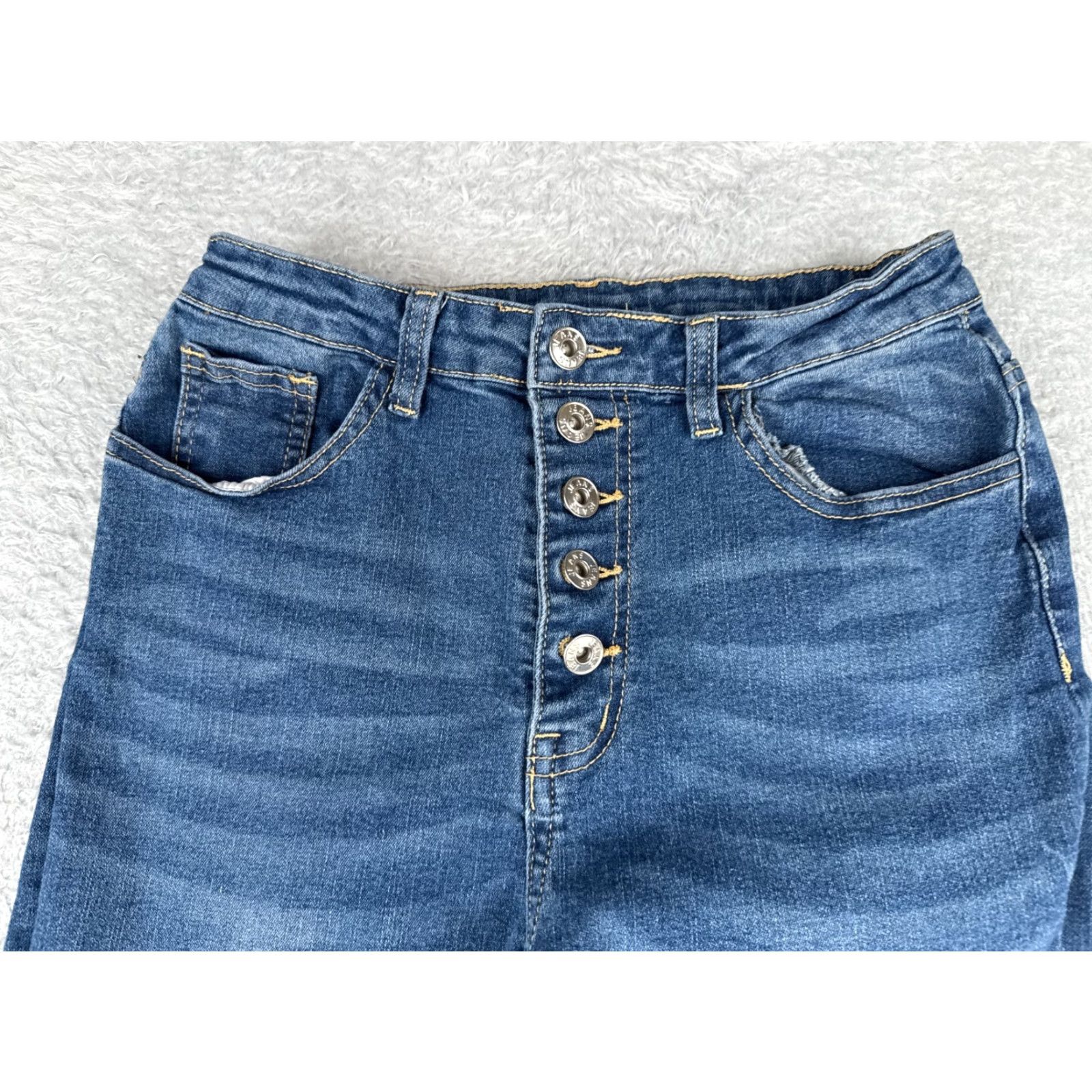 Shein Vintage Shein Women's Jeans Bootcut Size 2 Regular Mid Rise Dark Blue Denim Cotton Blend Size 26" / US 2 / IT 38 - 4 Thumbnail