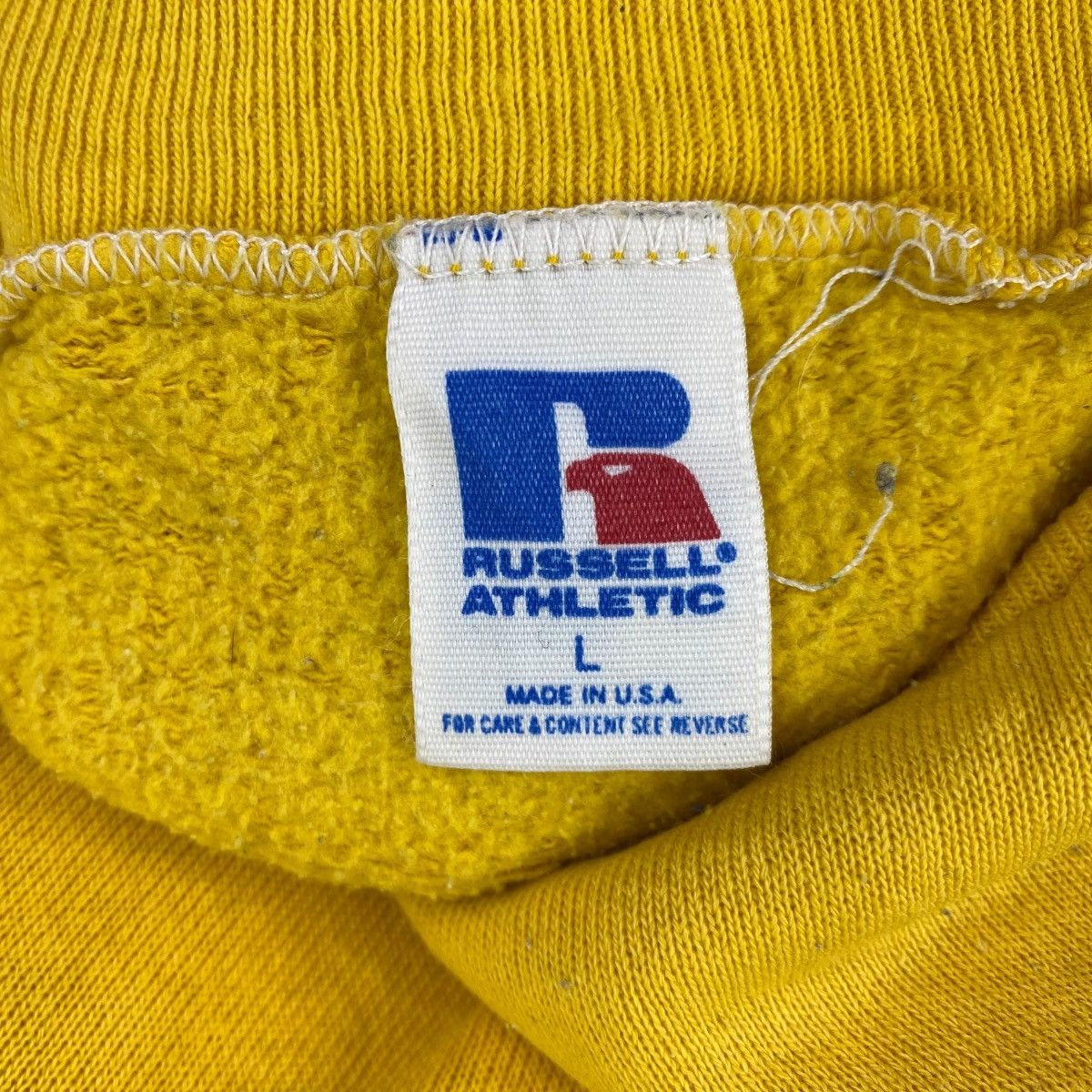 Russell Athletic Vintage 90s RUSSELL ATHLETIC USA Army Print Hooded Yellow Size US L / EU 52-54 / 3 - 6 Thumbnail