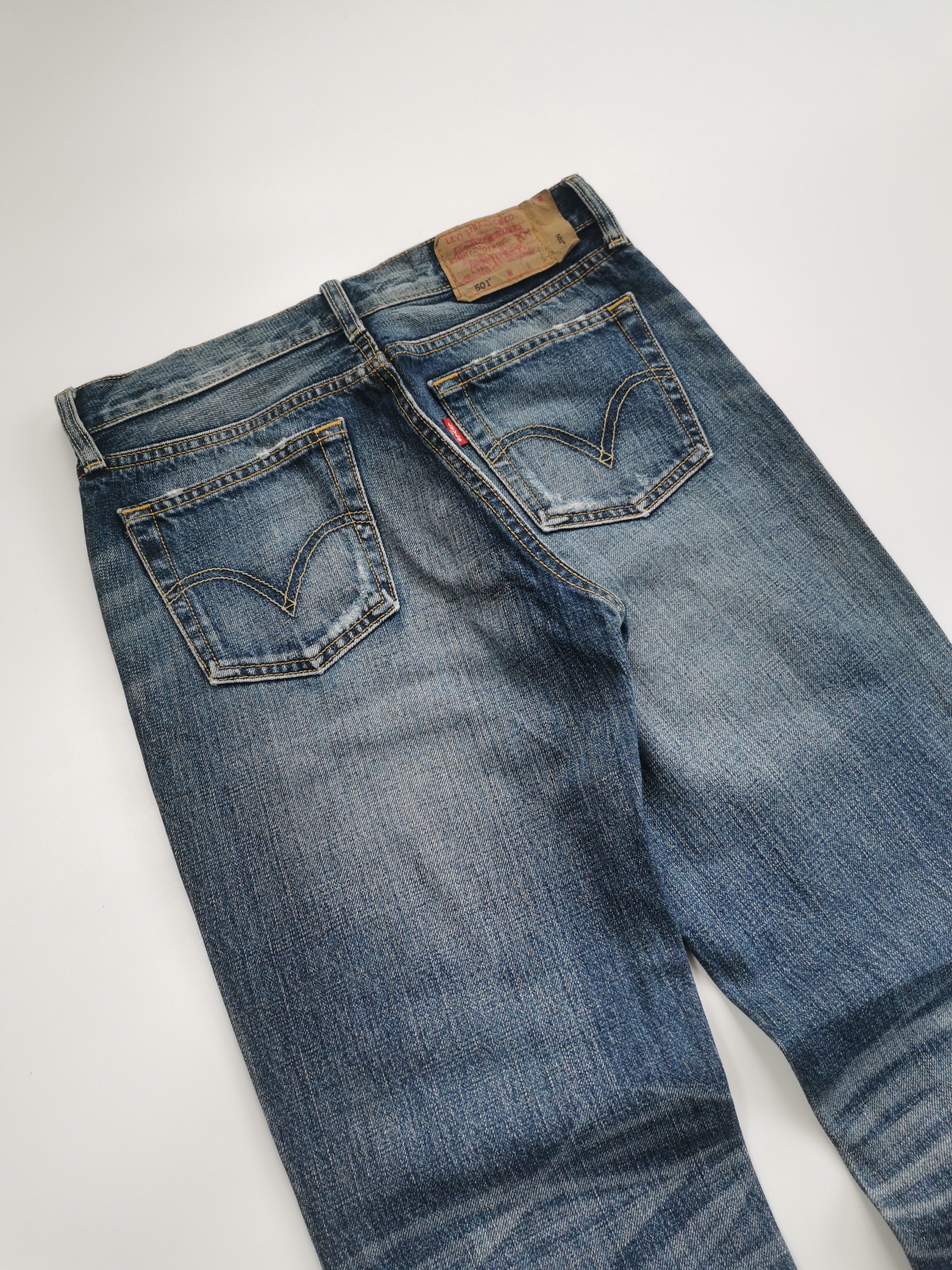 Levi's RARE SAMPLE Levis501 Distressed Boro Patchwork Jeans Vintage Size US 28 / EU 44 - 13 Thumbnail