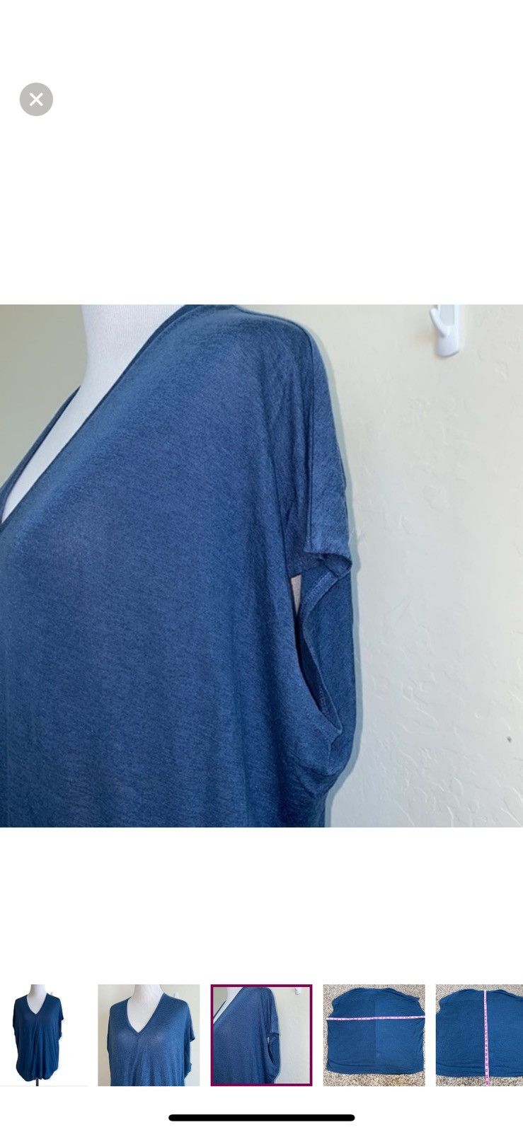 Vince Vince small blue v neck tee Size S / US 4 / IT 40 - 3 Thumbnail