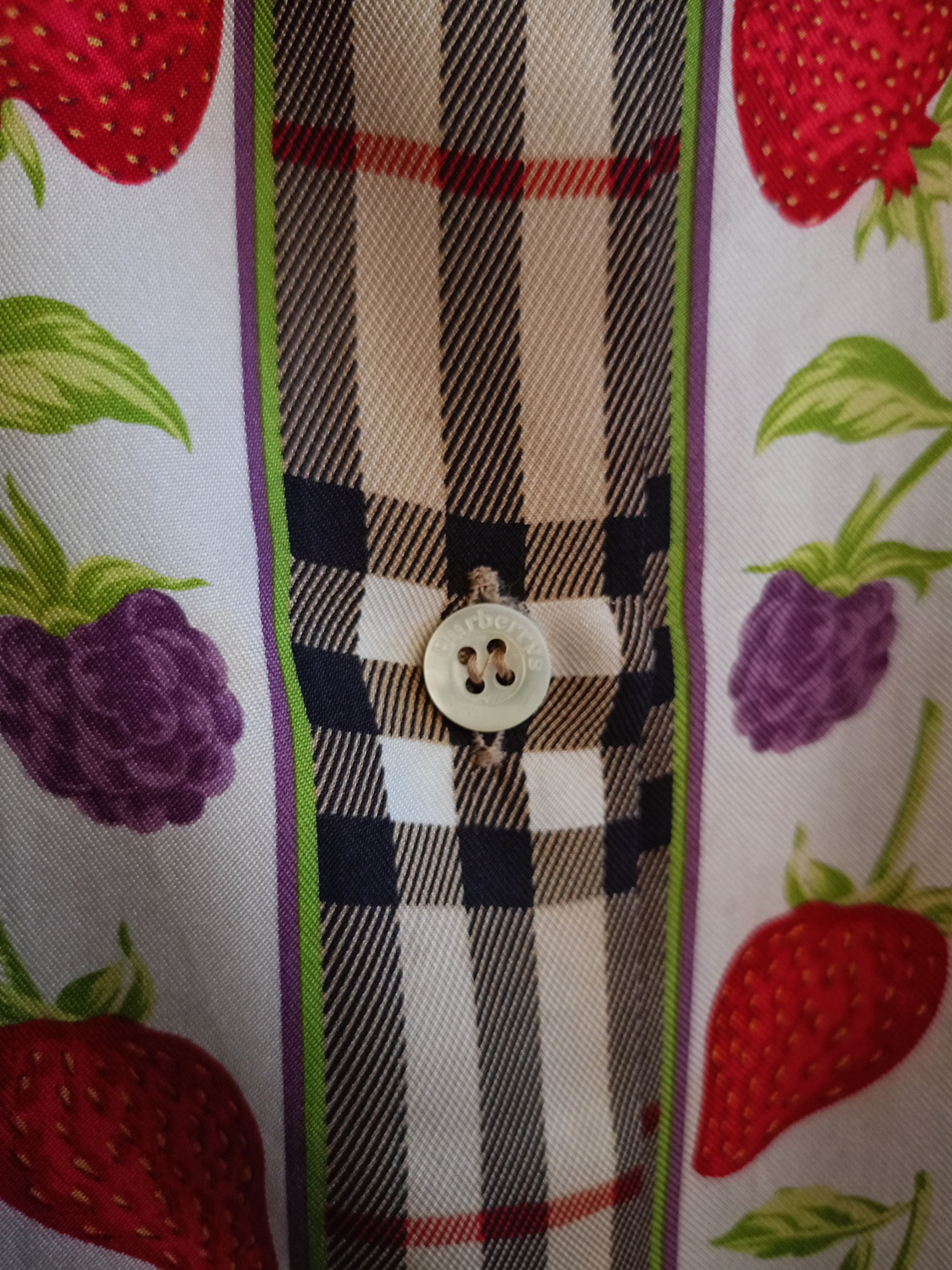 Burberry × Vintage Burberrys Silk fruits Print button shirts Size L / US 10 / IT 46 - 6 Thumbnail