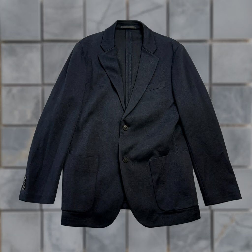 Uniqlo Uniqlo Blazer Shirt Mens Small Navy Cotton Polyester Notch Lapel Two-Button Front 3-Button Sleeve Regular Size 36R - 1 Thumbnail