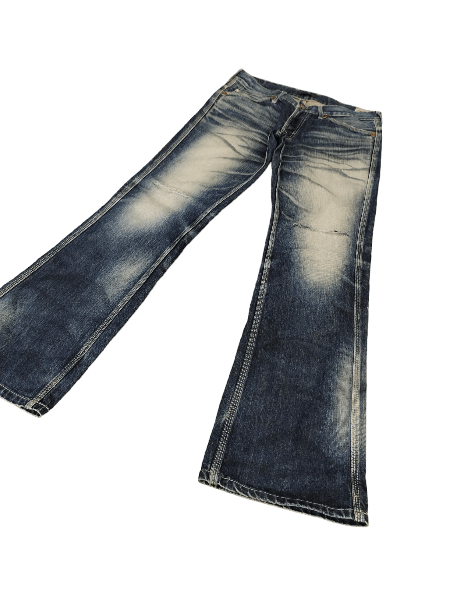 Kapital Flare Jeans Blue Way Clawmark Distress Faded Denim Bootcut Size US 32 / EU 48 - 1 Thumbnail