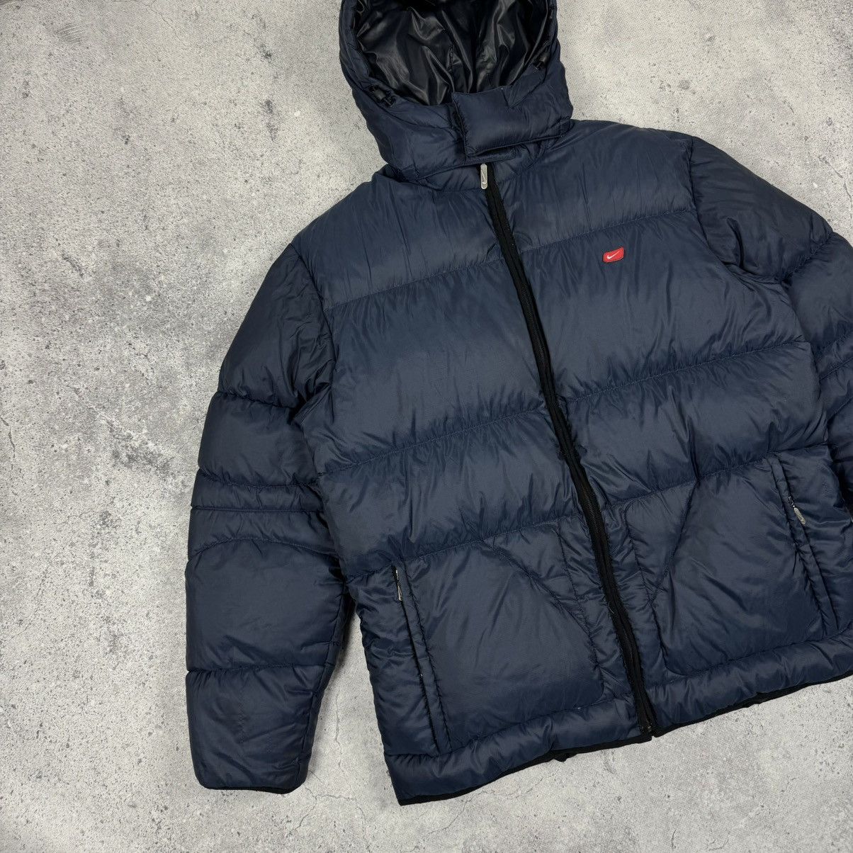 Nike × Vintage Vintage Nike 00’s Hooded Puffer Down Jacket Size US L / EU 52-54 / 3 - 4 Thumbnail