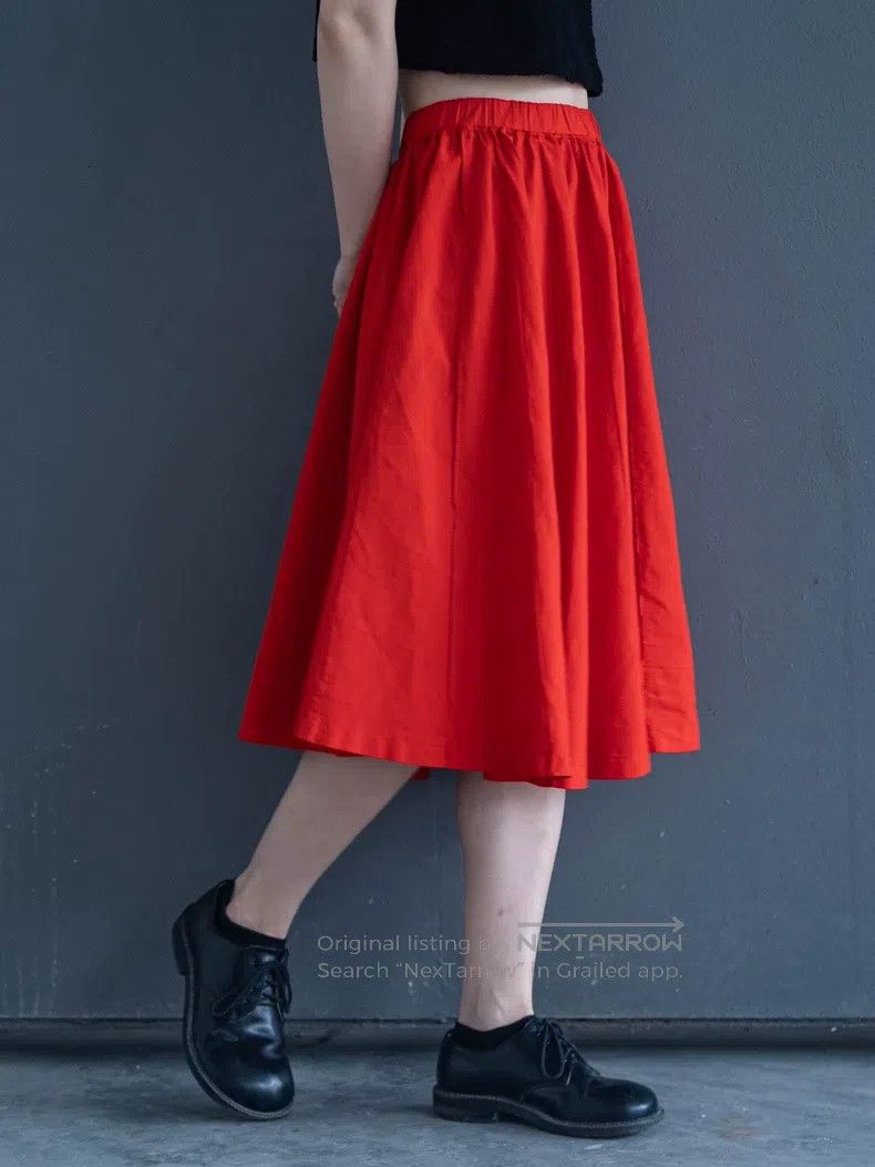 Other Comme Des Garcons size XS Red spliced half skirt Size 23" - 7 Thumbnail
