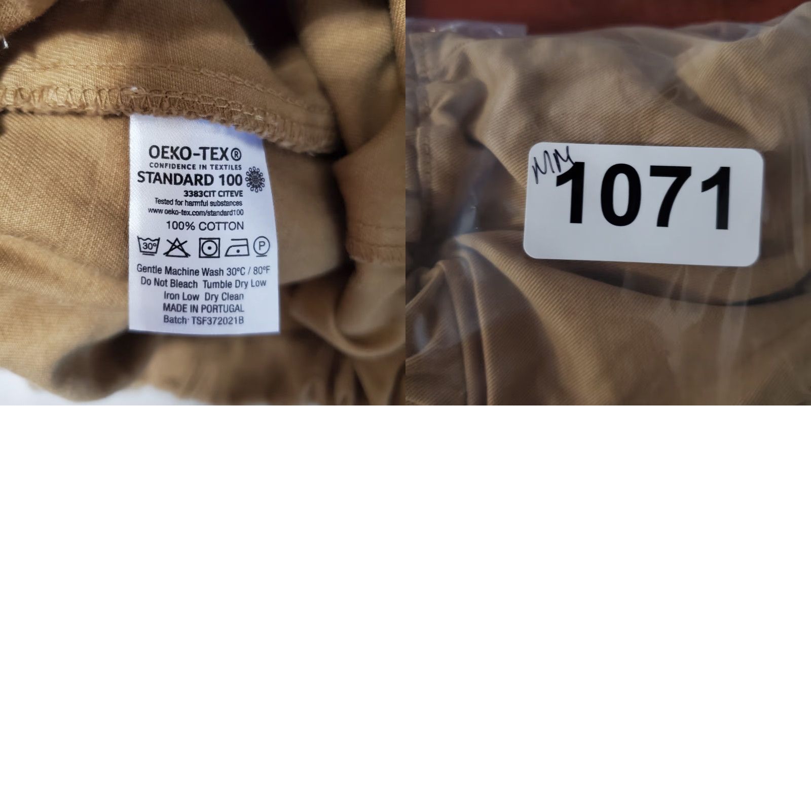 Vintage Simple Pants Womens 12 Camel Twill Cotton Elastic Waist NWT Size 34" / US 12 / IT 48 - 9 Thumbnail