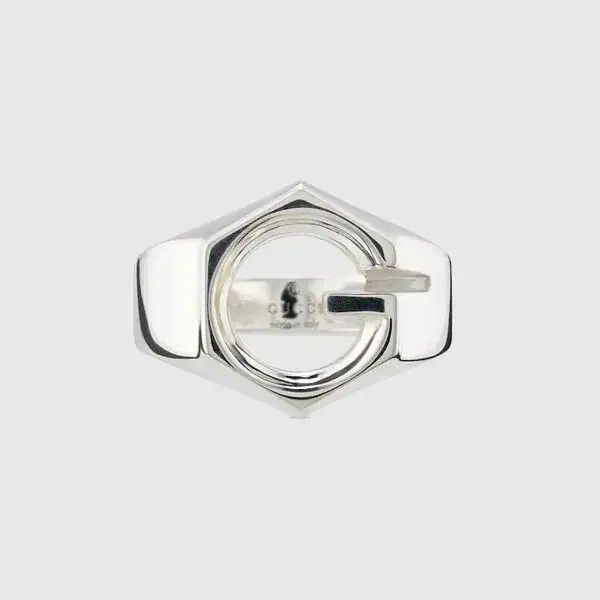 Gucci oc11z0126 Size: 13 / Wide Ring With Geometric G in Silver Size ONE SIZE - 1 Thumbnail