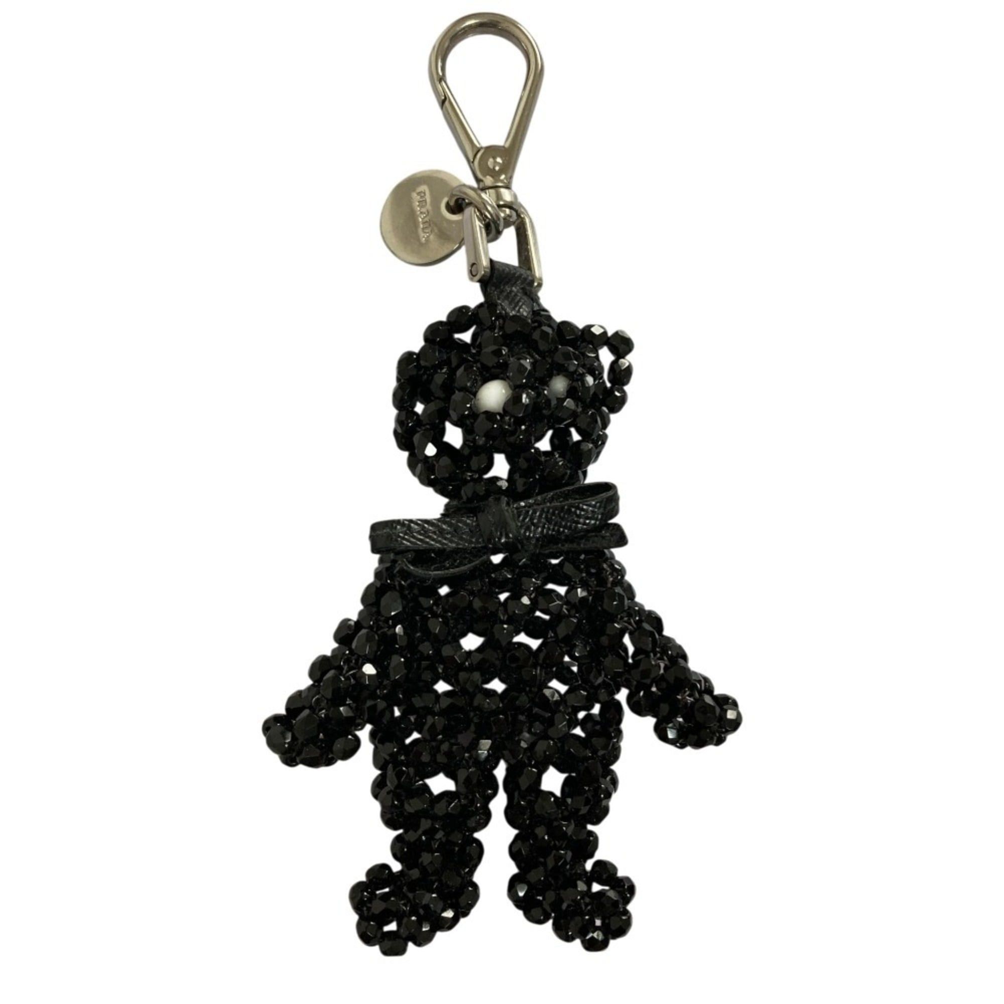 Prada Prada Beaded Bear Charm Keychain Black Women's Size ONE SIZE - 1 Thumbnail