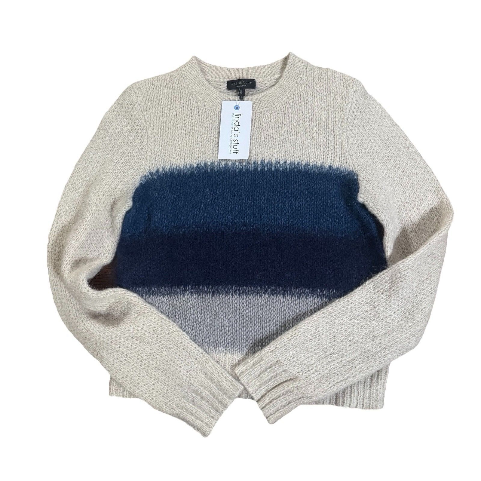 Rag & Bone Women’s Rag & Bone Wool Mohair Striped Sweater Size Medium Size M / US 6-8 / IT 42-44 - 1 Thumbnail