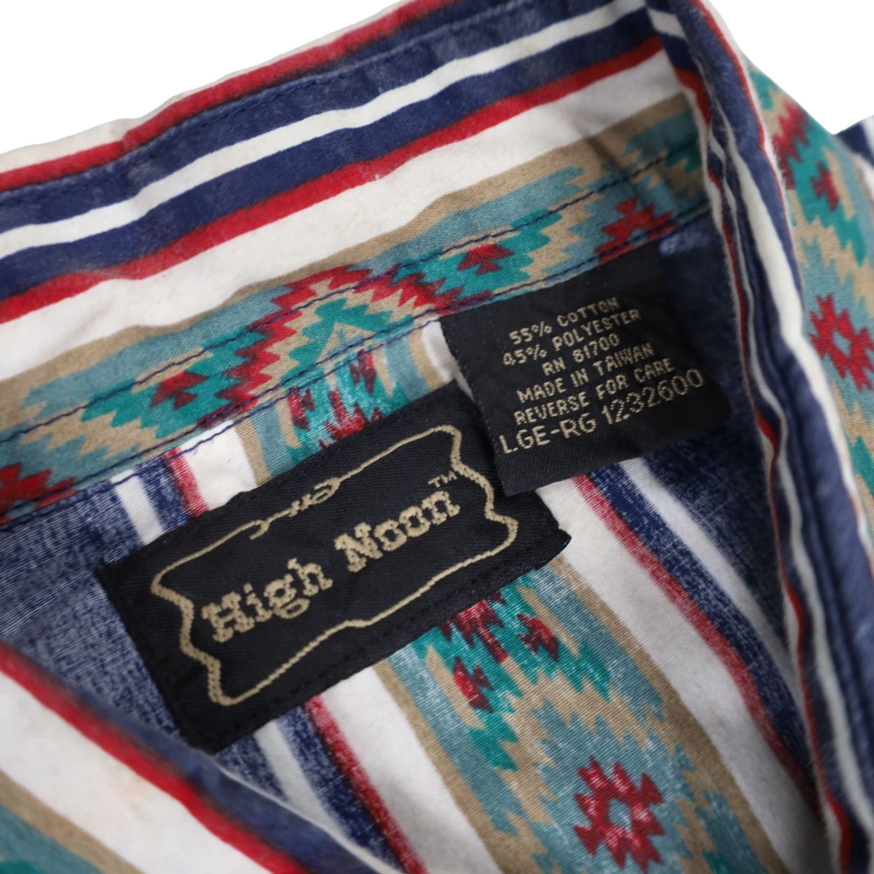 Vintage VINTAGE High Noon Mens Large Vertical Aztec Striped Pearl Snap Western Shirt Size US L / EU 52-54 / 3 - 6 Thumbnail