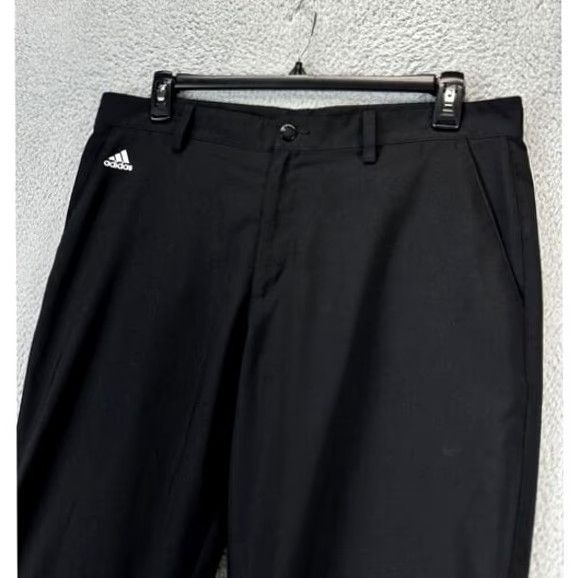 Adidas Adidas Climalite Chino Golf Pants Mens 36X32 Black Logo Straight Leg Flat Front Size US 36 / EU 52 - 5 Thumbnail