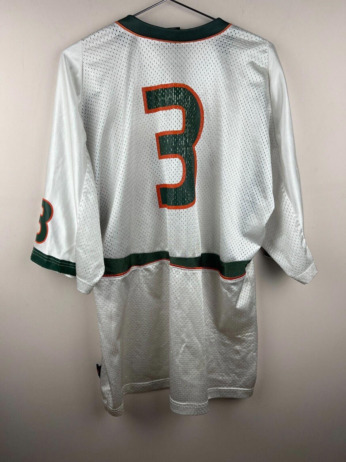 Nike Maimi Hurricanes Jersey Men's XL White Nike NCAA Football Size ONE SIZE - 5 Thumbnail