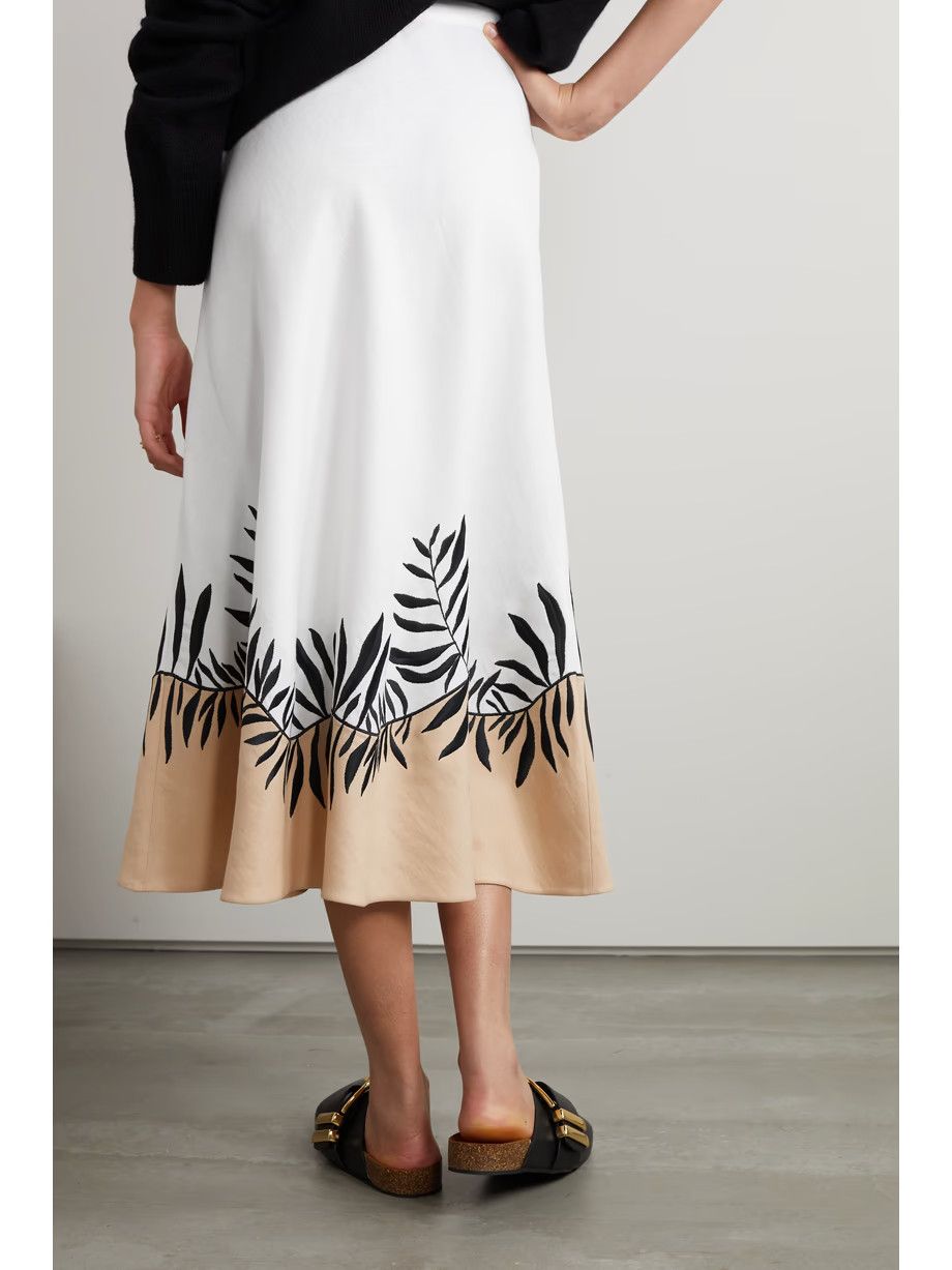 Loro Piana o1srvl11e0824 Manny Antigua Midi Skirt in White/Beige/Black Size 27" / US 4 / IT 40 - 4 Thumbnail
