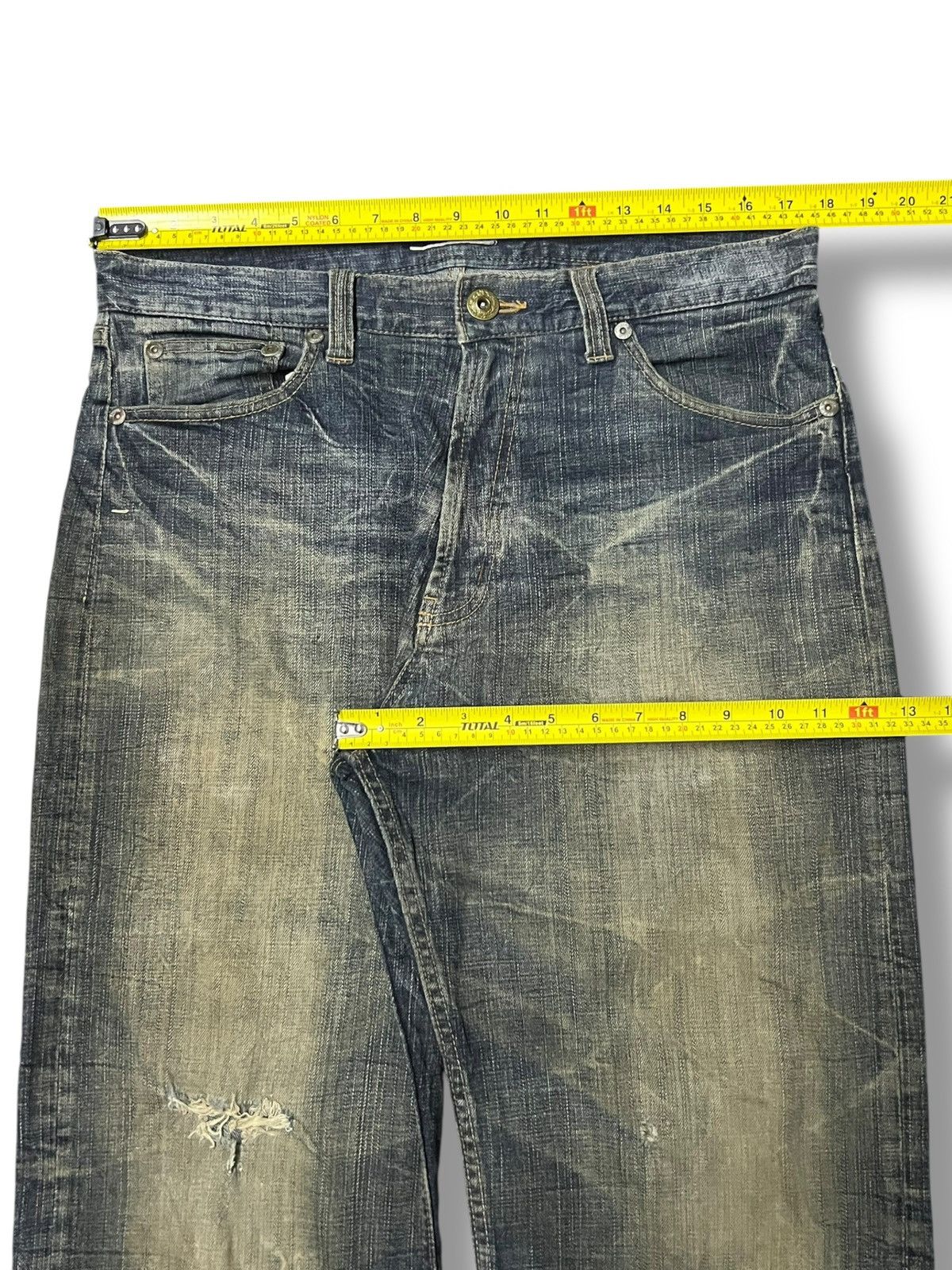 Japanese Brand Vintage Japanese Oririn Villand - Mud Wash Whiskering Jeans Size US 35 - 18 Thumbnail