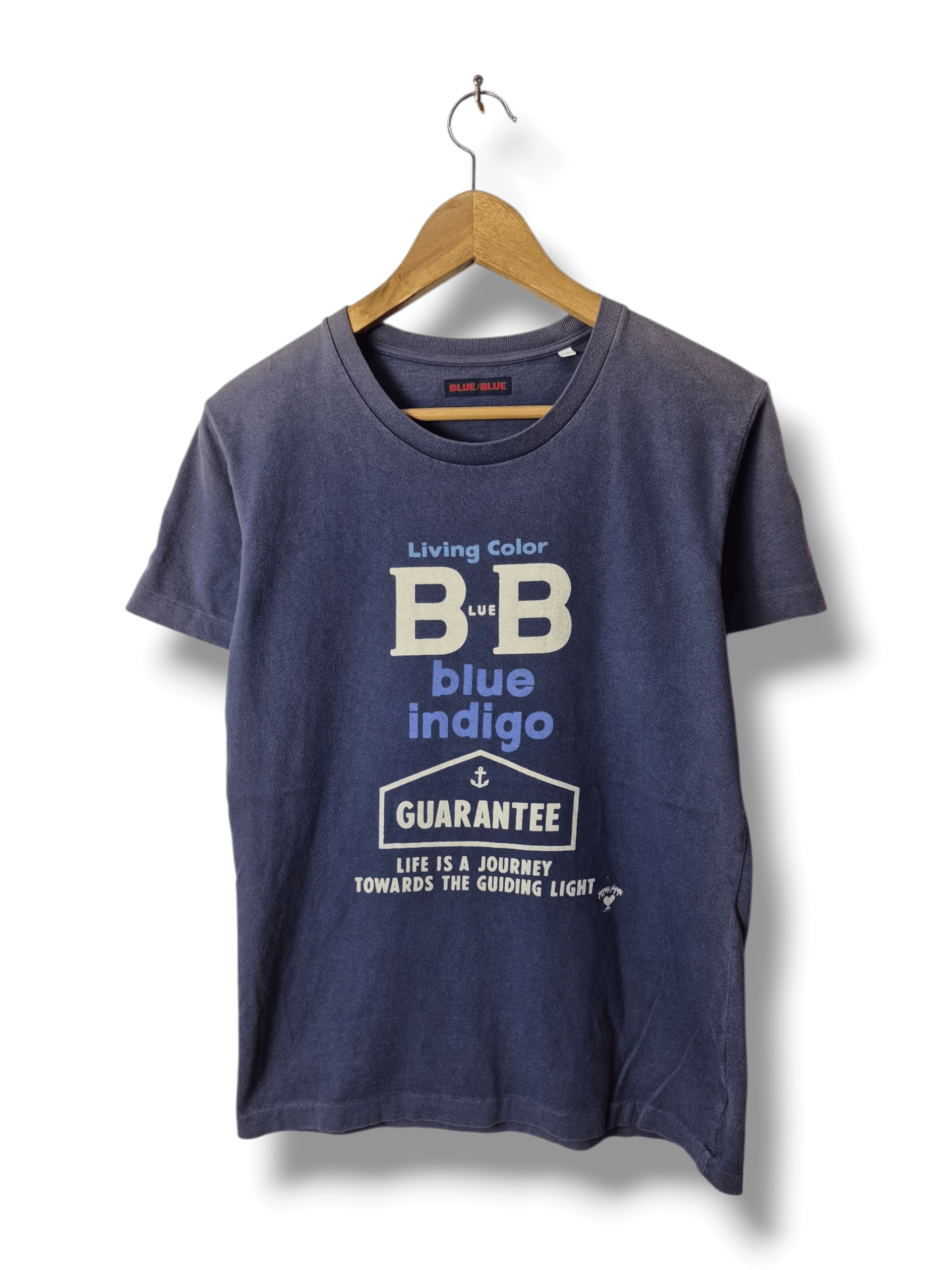 Blue Blue Japan 🔥 Blue Blue Japan Spellout Japanese Brand Designer Tee Size US S / EU 44-46 / 1 - 1 Thumbnail