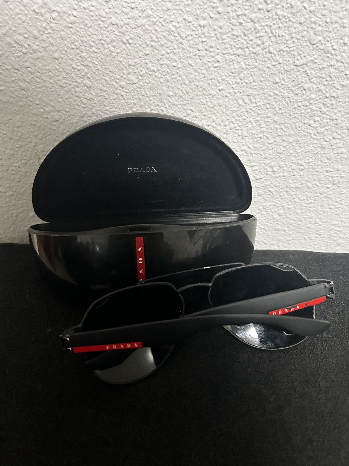 Prada POLARIZED NEW PRADA Linea Rossa Black Grey Sunglasses Size ONE SIZE - 3 Thumbnail