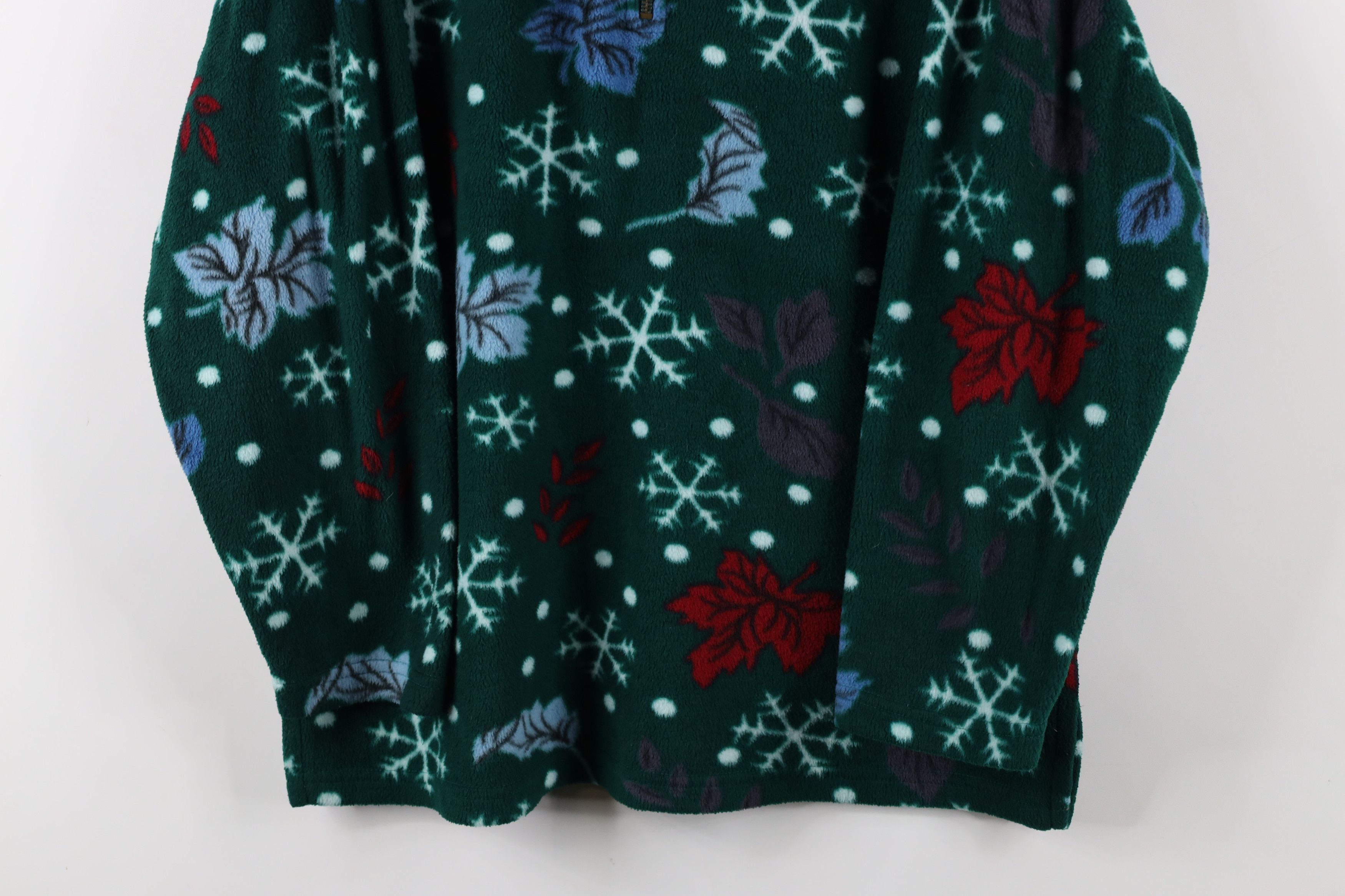 Vintage Vintage 90s Streetwear Snowflake Half Zip Fleece Sweater Size L / US 10 / IT 46 - 3 Thumbnail
