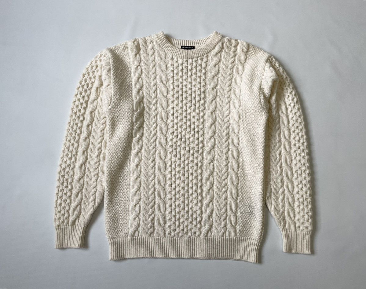 Ann Demeulemeester Cream ‘Aran’ Cable Knit Sweater Size US M / EU 48-50 / 2 - 19 Thumbnail