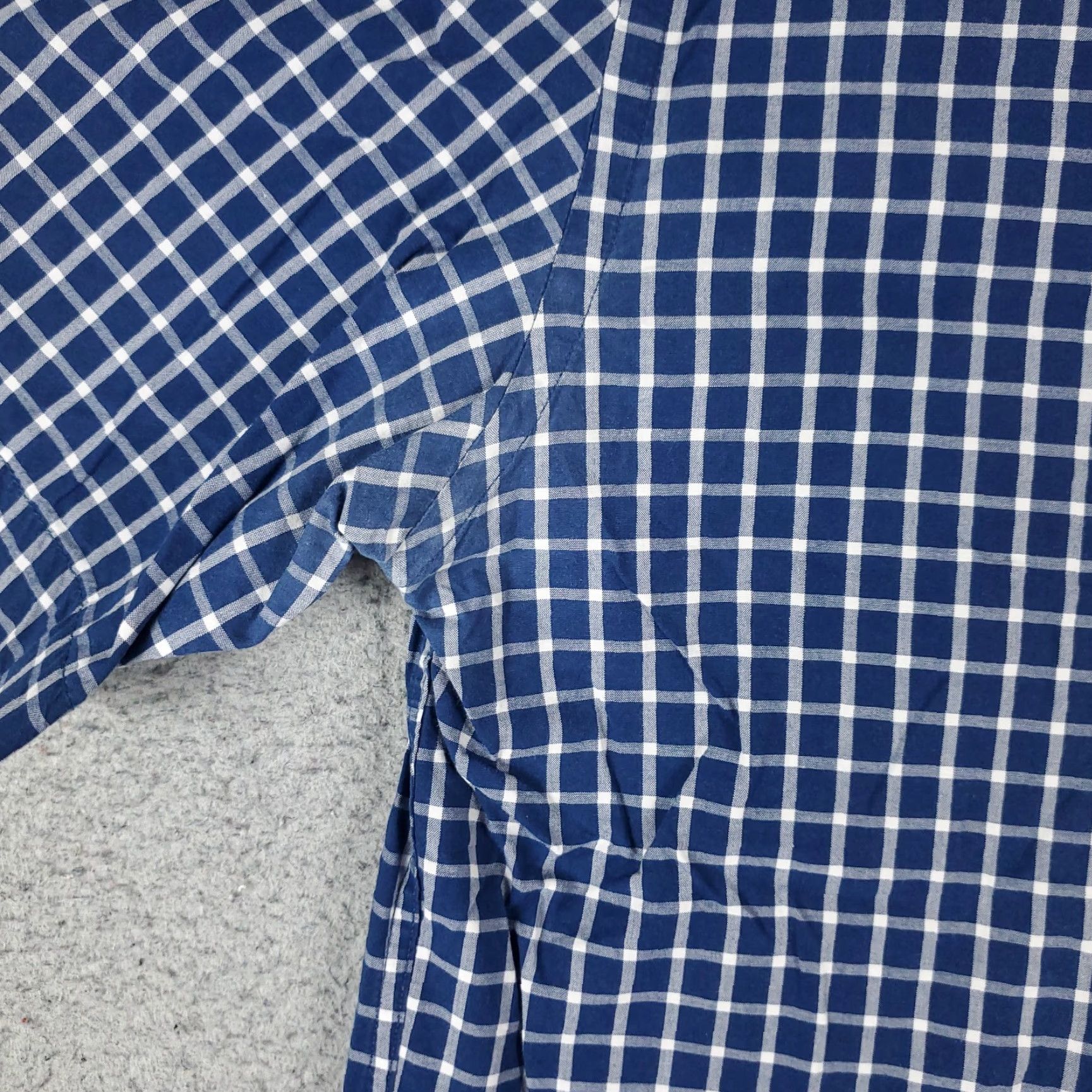 Tommy Hilfiger Tommy Hilfiger Shirt Mens 15.5 Blue Plaid Dress Button Up Short Sleeve... Size 40R - 3 Thumbnail