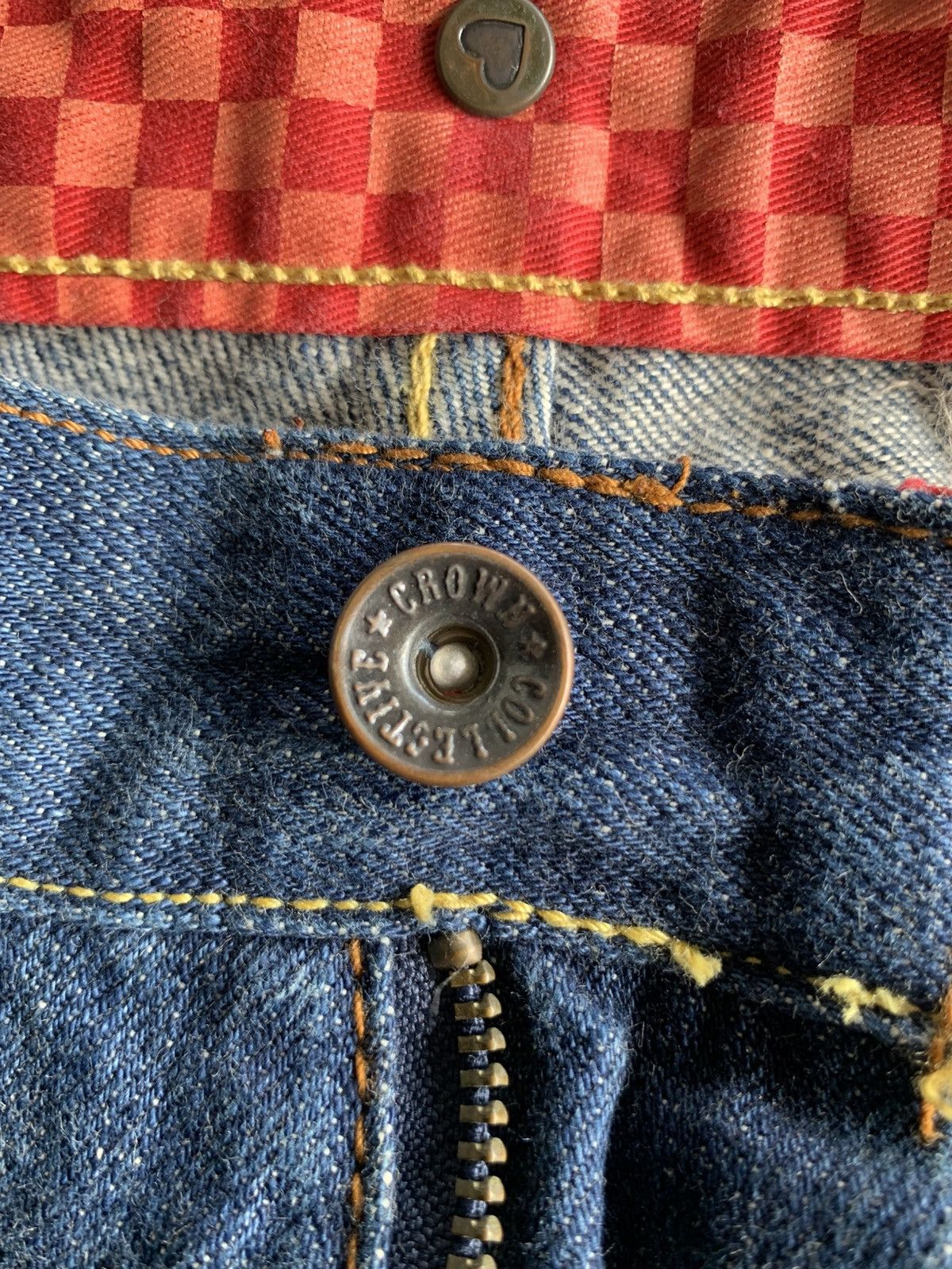 If Six Was Nine CROWN COLLECTIVE BIG SKULL PUNK JAPANESE DISTRESSED DENIM Size US 34 / EU 50 - 13 Thumbnail