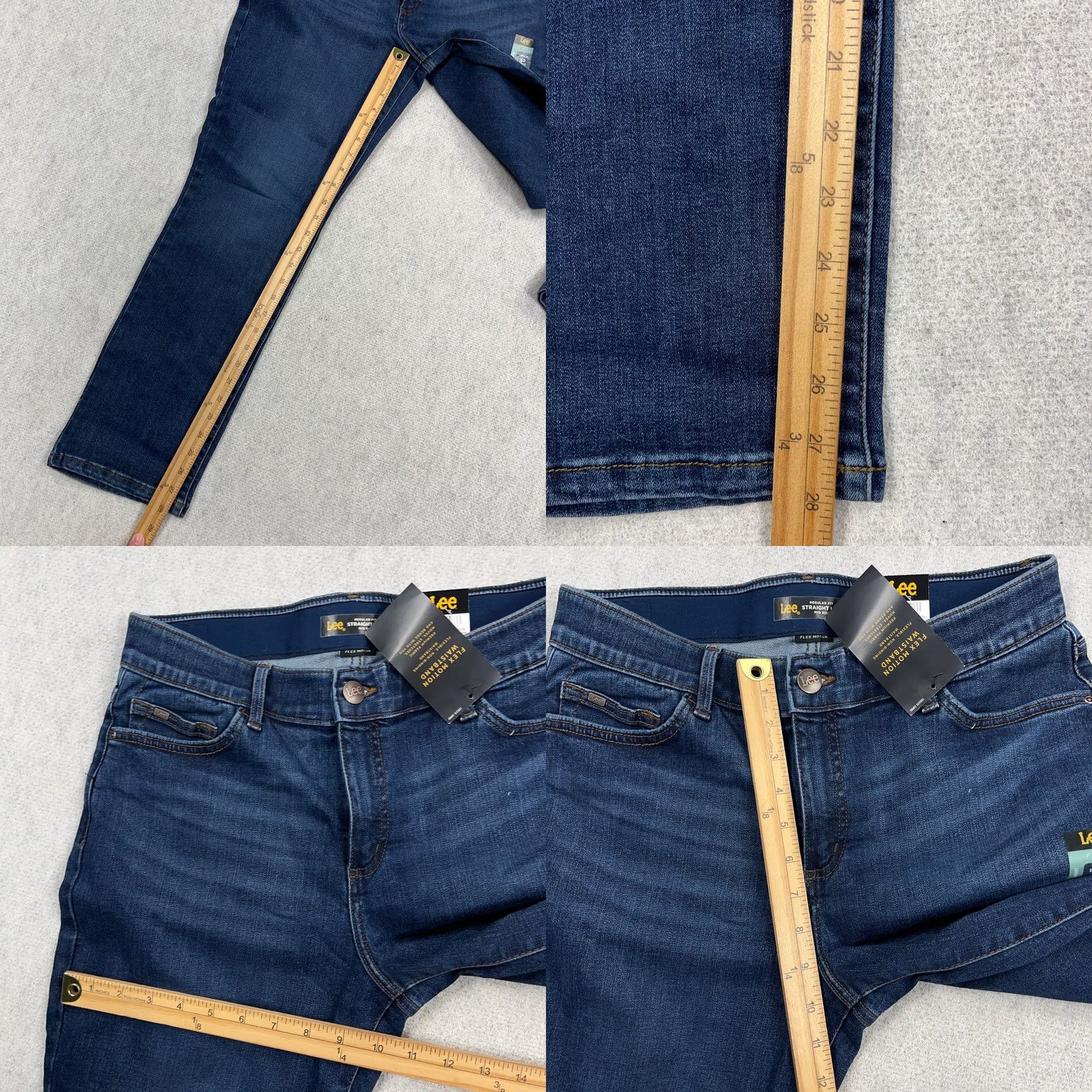 Lee Lee Jeans Women 10 Short Straight Leg Mid Rise Ultra Lux Comfort Stretch Jeans Blue 5-Pocket Denim Regular Stretch Womens 28Inseam 30Waist Vintage No Size 32" / US 10 / IT 46 - 8 Thumbnail