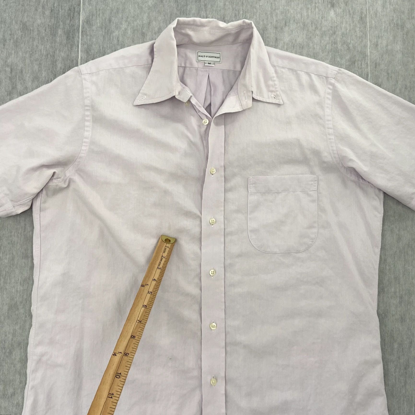 Vintage Maus & Hoffman Button-Up Shirt Adult Medium Purple 2-Ply 100s Egyptian Cotton Casual Mens Size US M / EU 48-50 / 2 - 7 Thumbnail