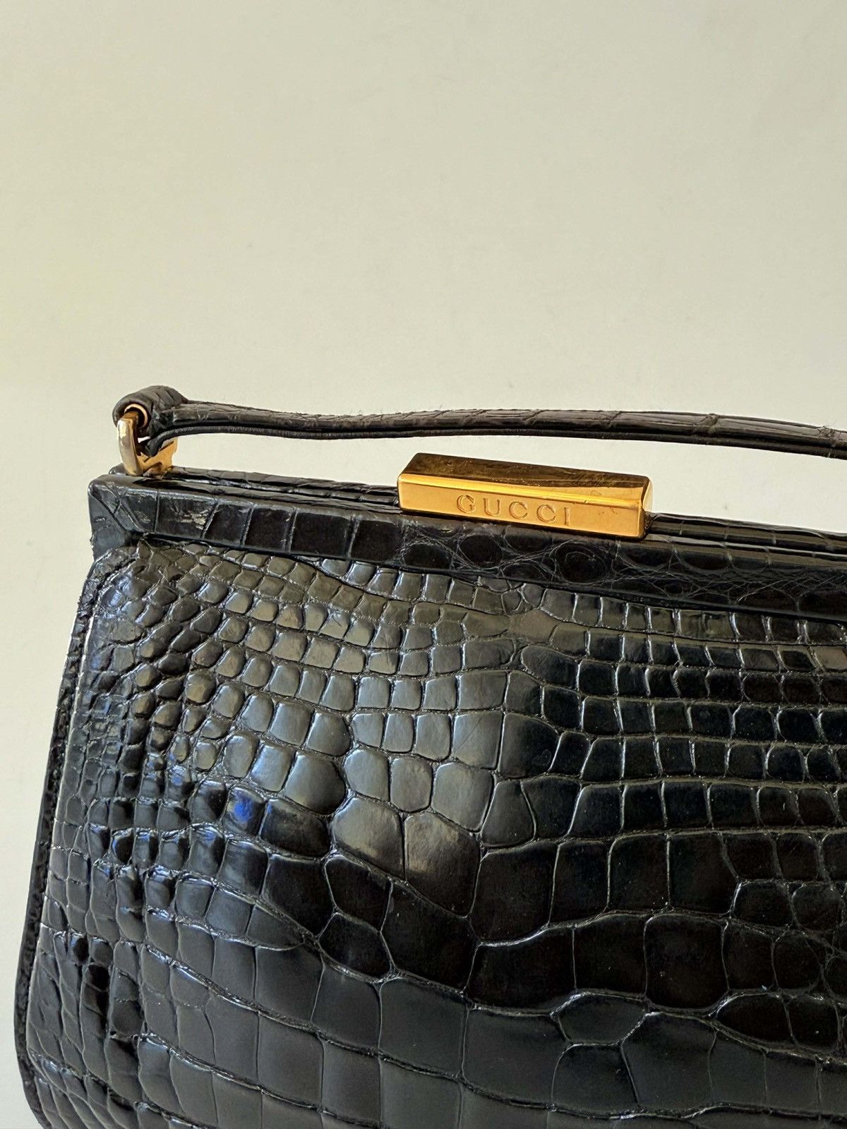 Gucci Gucci by Tom ford Black Crocodile Embossed Leather Handbag Size ONE SIZE - 9 Thumbnail