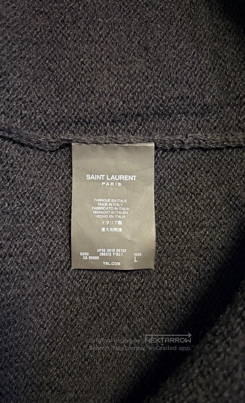 Saint Laurent Paris Saint Laurent Paris Black Zip Knit Cardigan Jacket i Size L / US 10 / IT 46 - 5 Thumbnail