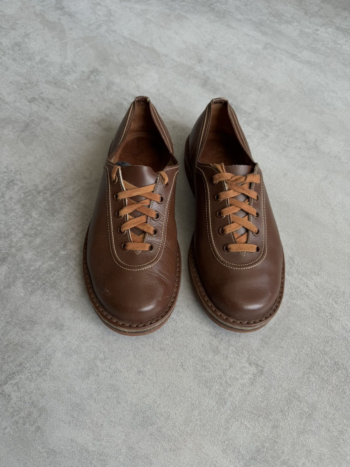Other leather derby shoes, Handmade brown casual low top size 38 Size US 8 / IT 38 - 1 Thumbnail