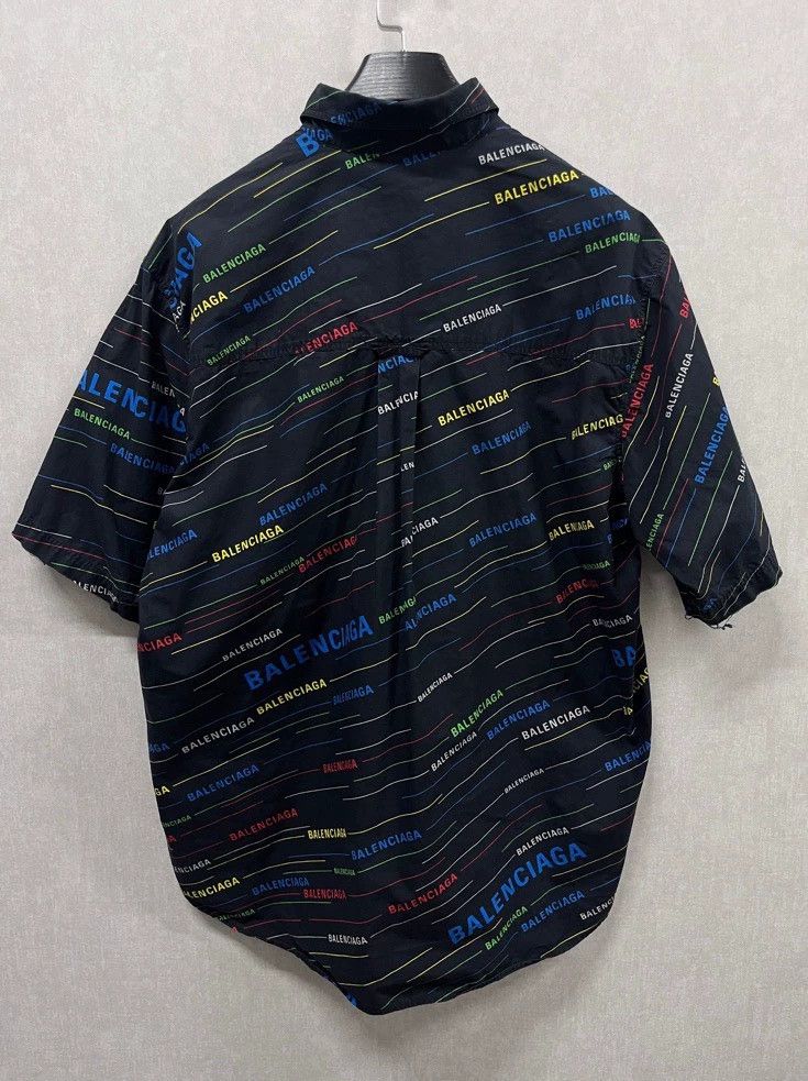 Balenciaga Balenciaga Black Bulletproof Full Print Color Letter Shirt Size US XXS / EU 40 - 4 Thumbnail