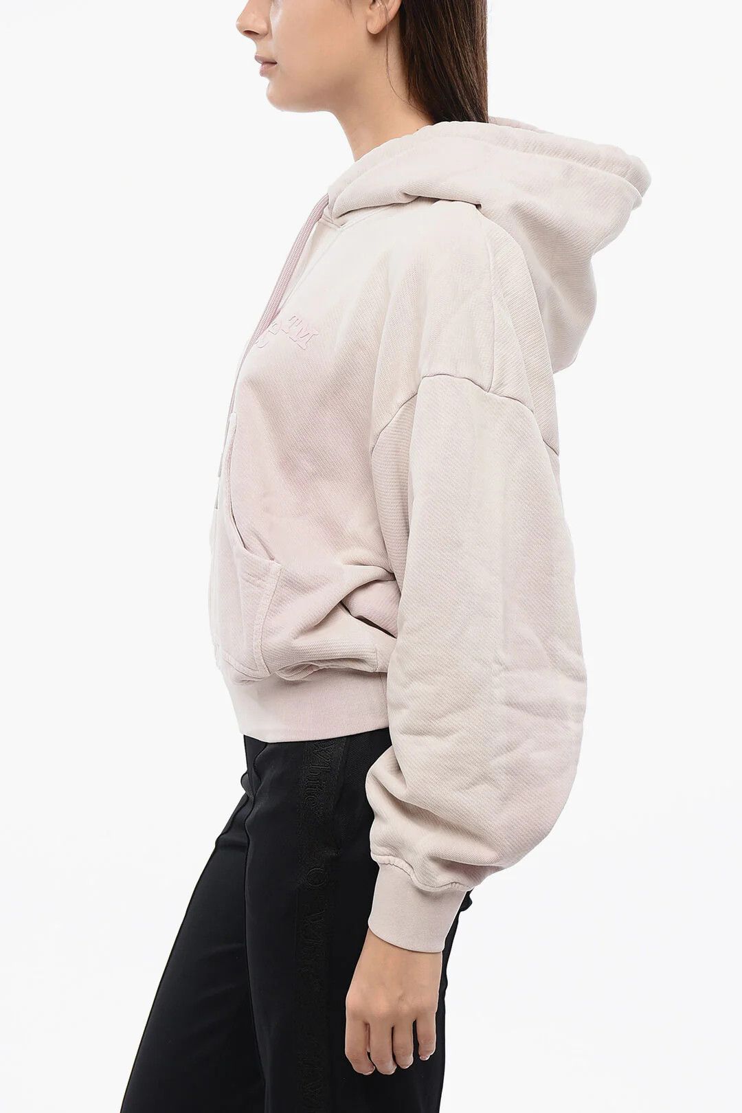 Off-White og1mm0426 Logo & Patch Pocket Maxi Hoodie in Pink Size M / US 6-8 / IT 42-44 - 3 Thumbnail
