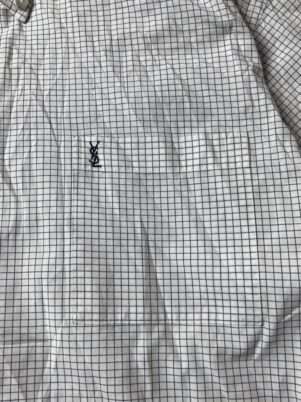 Yves Saint Laurent 🔥90's YSL Old Money Checkered Boxy Summer Shirt Y2K Size US L / EU 52-54 / 3 - 9 Thumbnail