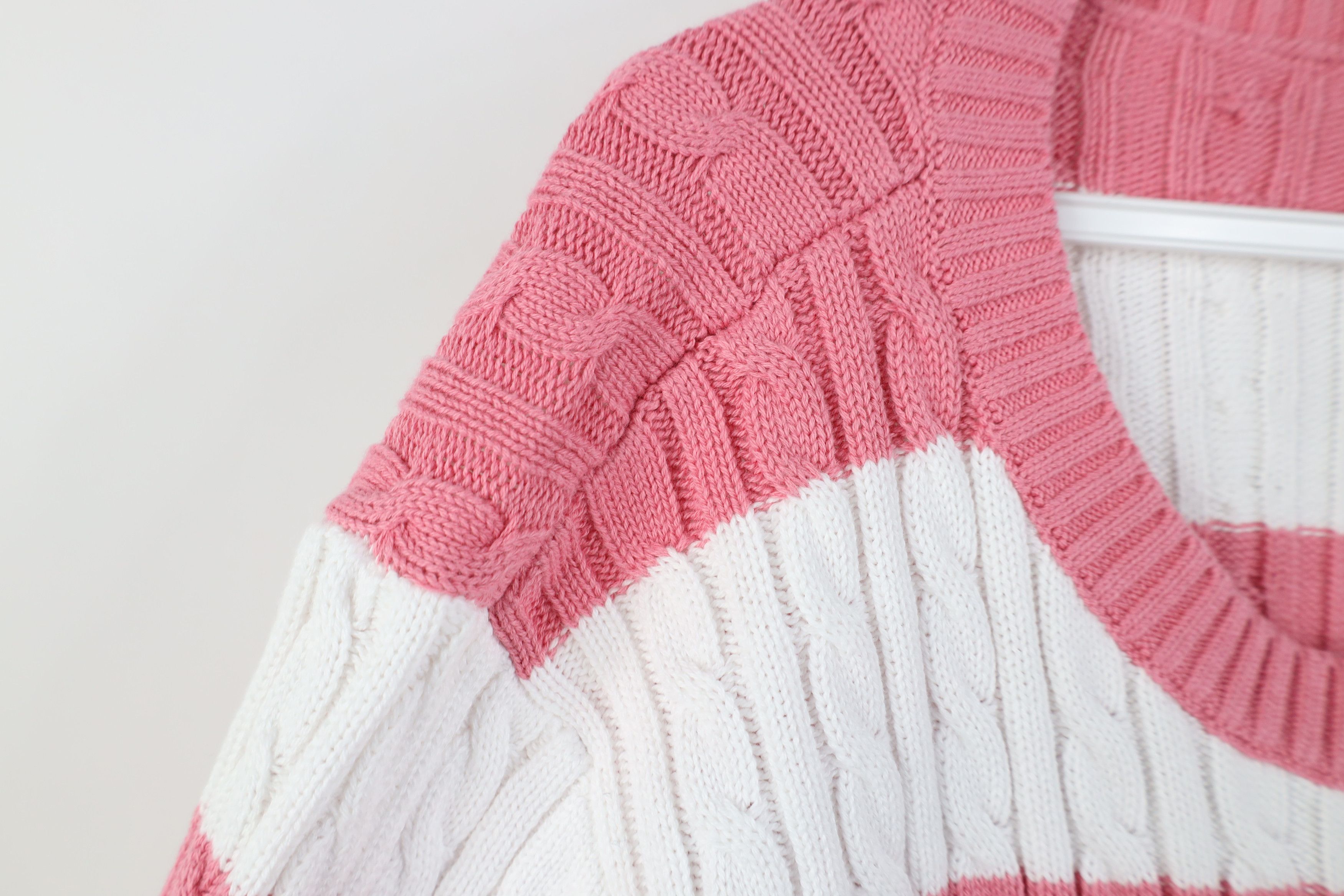 Lands' End Vintage Lands End Ribbed Chunky Cable Knit Crewneck Sweater Size XL / US 12-14 / IT 48-50 - 7 Thumbnail