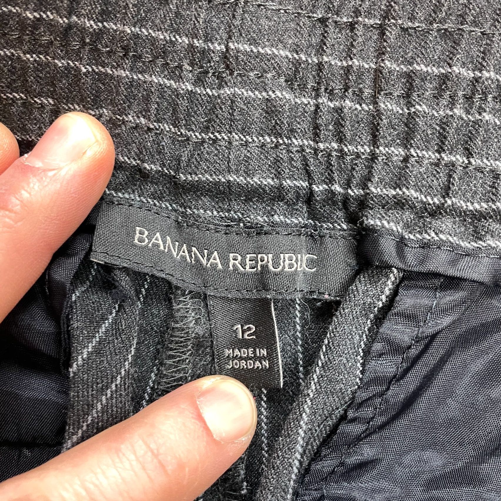Banana Republic VINTAGE Banana Republic Pants Womens 12 Gray Striped Soft Elastic Waist Pockets 33x27.5 Size 34" / US 12 / IT 48 - 6 Thumbnail