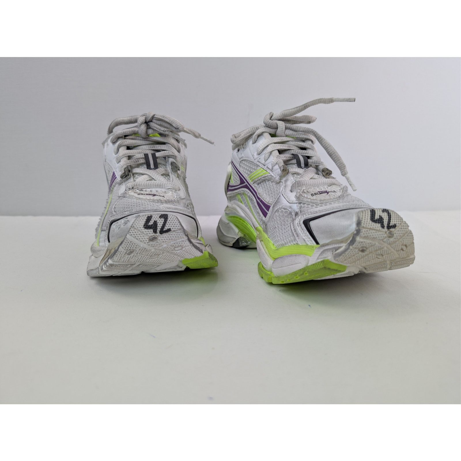 Balenciaga o1rshd1 Mesh Runner Sneaker in White / Fluo Yellow / Grey Size US 10 / EU 43 - 5 Thumbnail