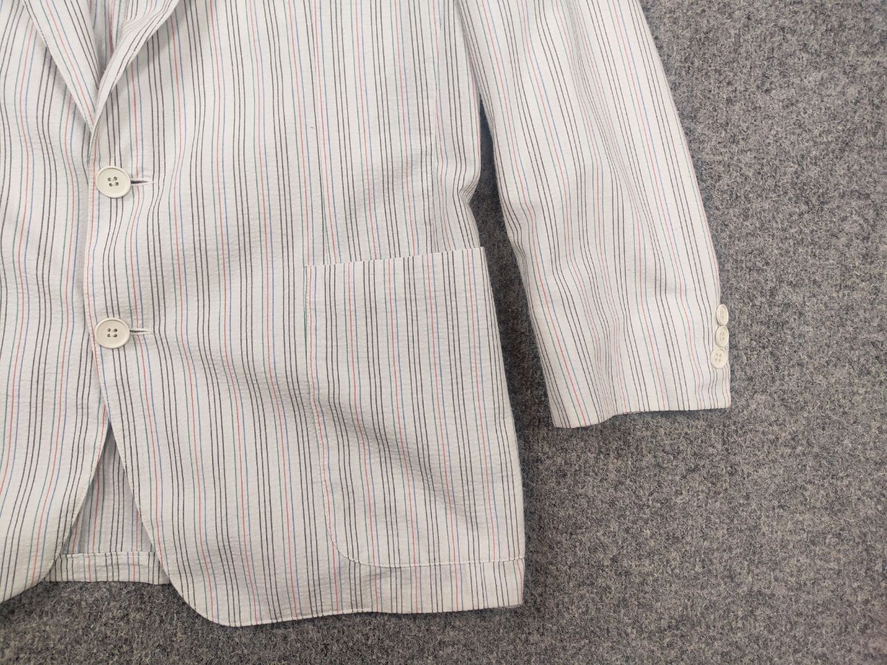 Yves Saint Laurent Vintage 80's Yves Saint Laurent France striped Blazer Jacket Size US M / EU 48-50 / 2 - 7 Thumbnail
