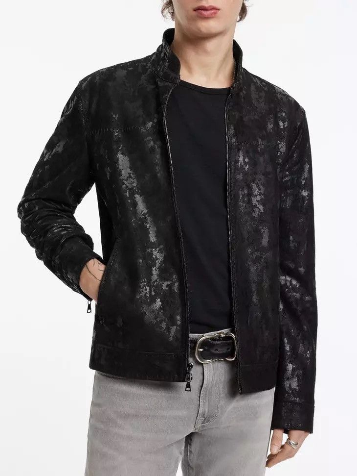 image of John Varvatos Mason Racer Jacket in Black, Men's (Size Medium)