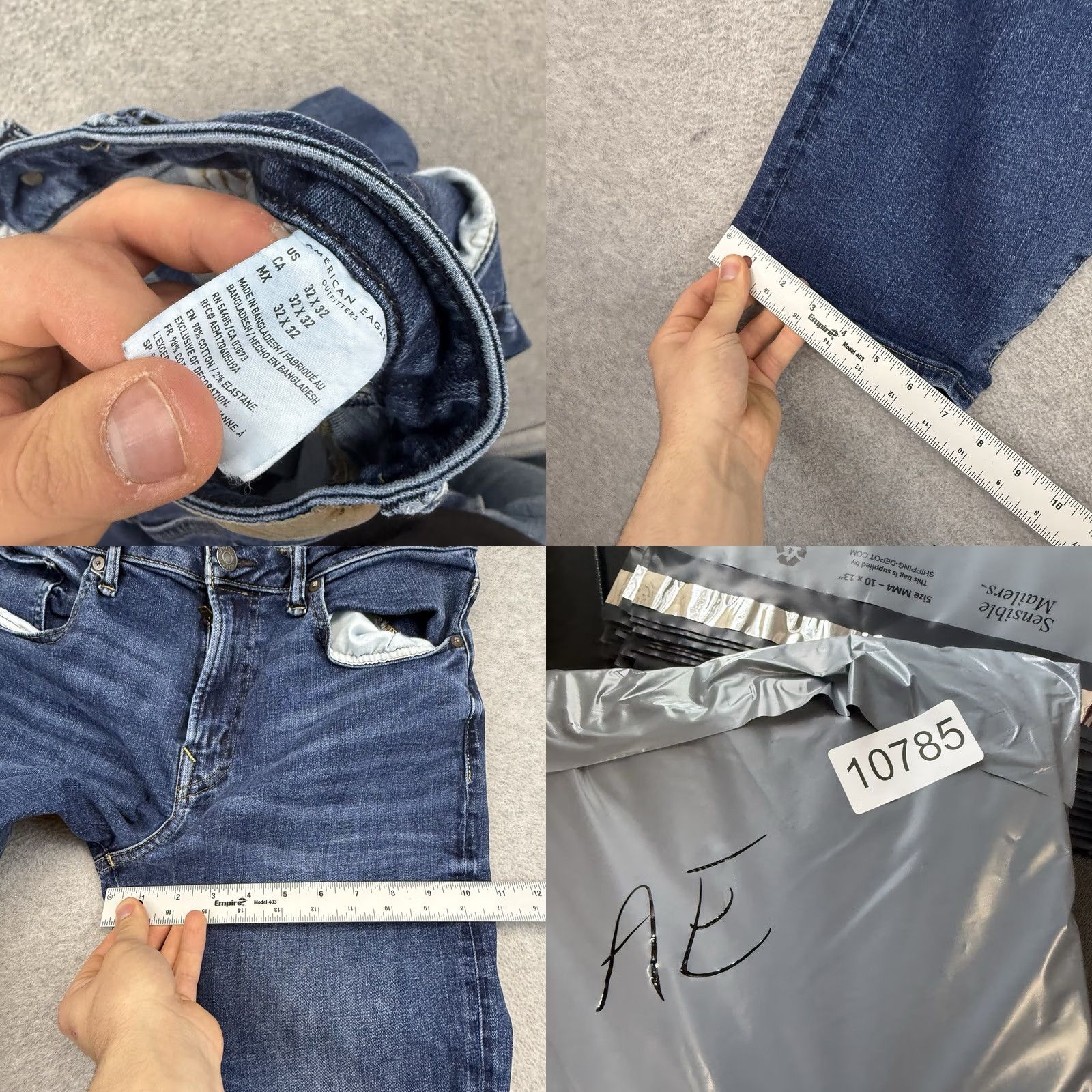 American Eagle Outfitters American Eagle Jeans Mens 32x32 Straight Blue Cotton Pants Dark Wash Size US 32 / EU 48 - 8 Thumbnail