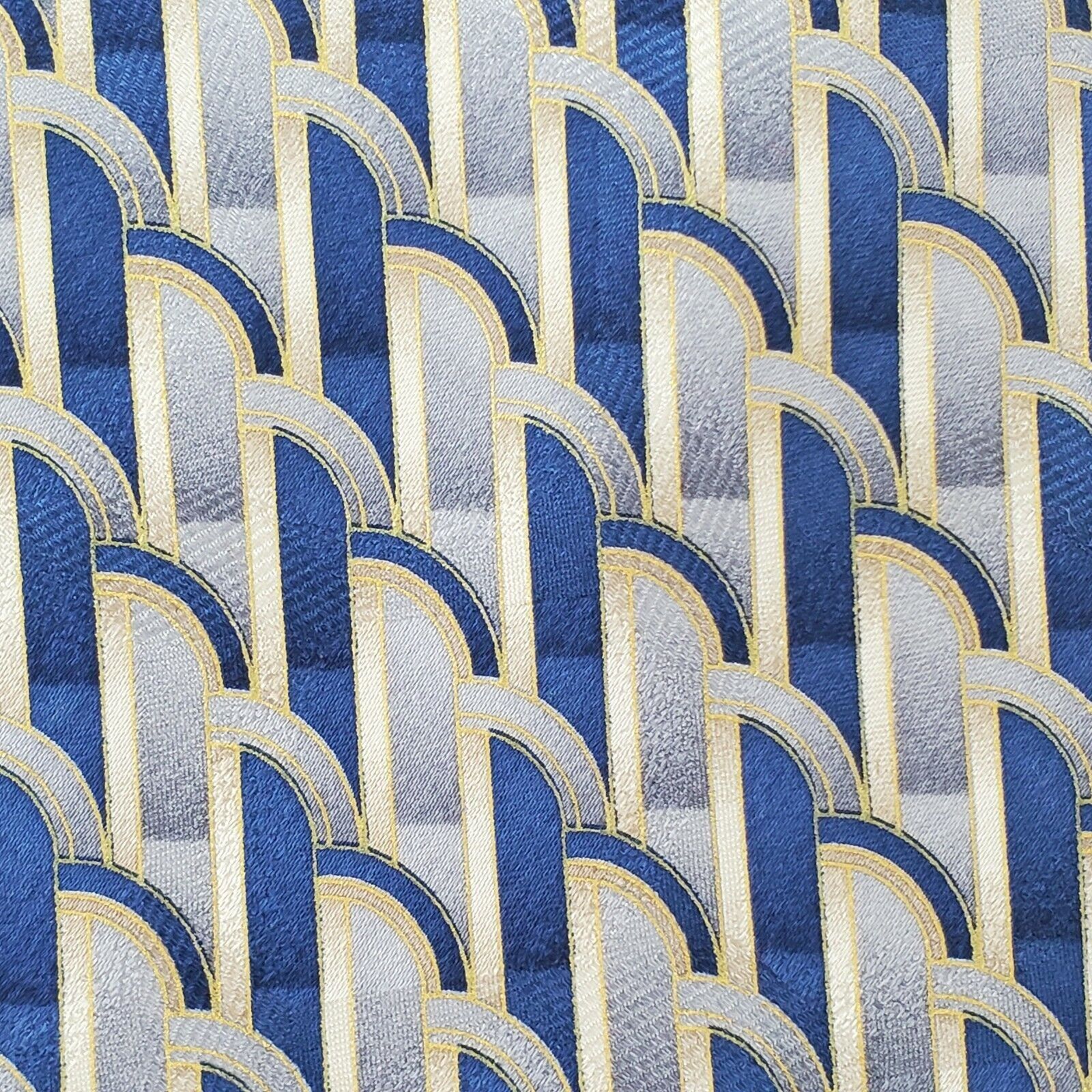 Pierre Cardin Pierre Cardin Blue SIlver Silk Geometric Tie Classic Size ONE SIZE - 2 Thumbnail