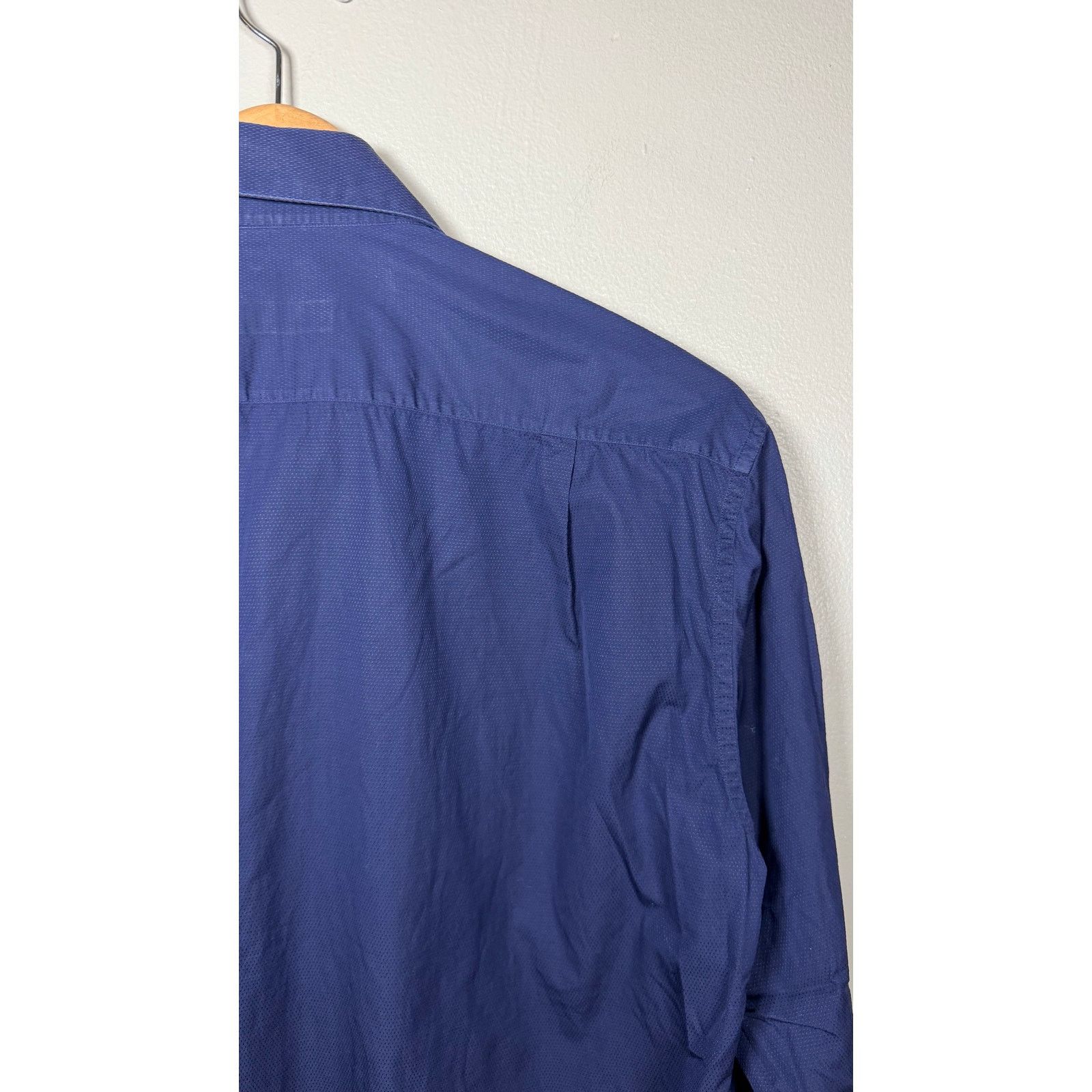Stefano Ricci Stefano Ricci Textured Cotton Dress Shirt In Navy 46IT/36US Size US S / EU 44-46 / 1 - 7 Thumbnail