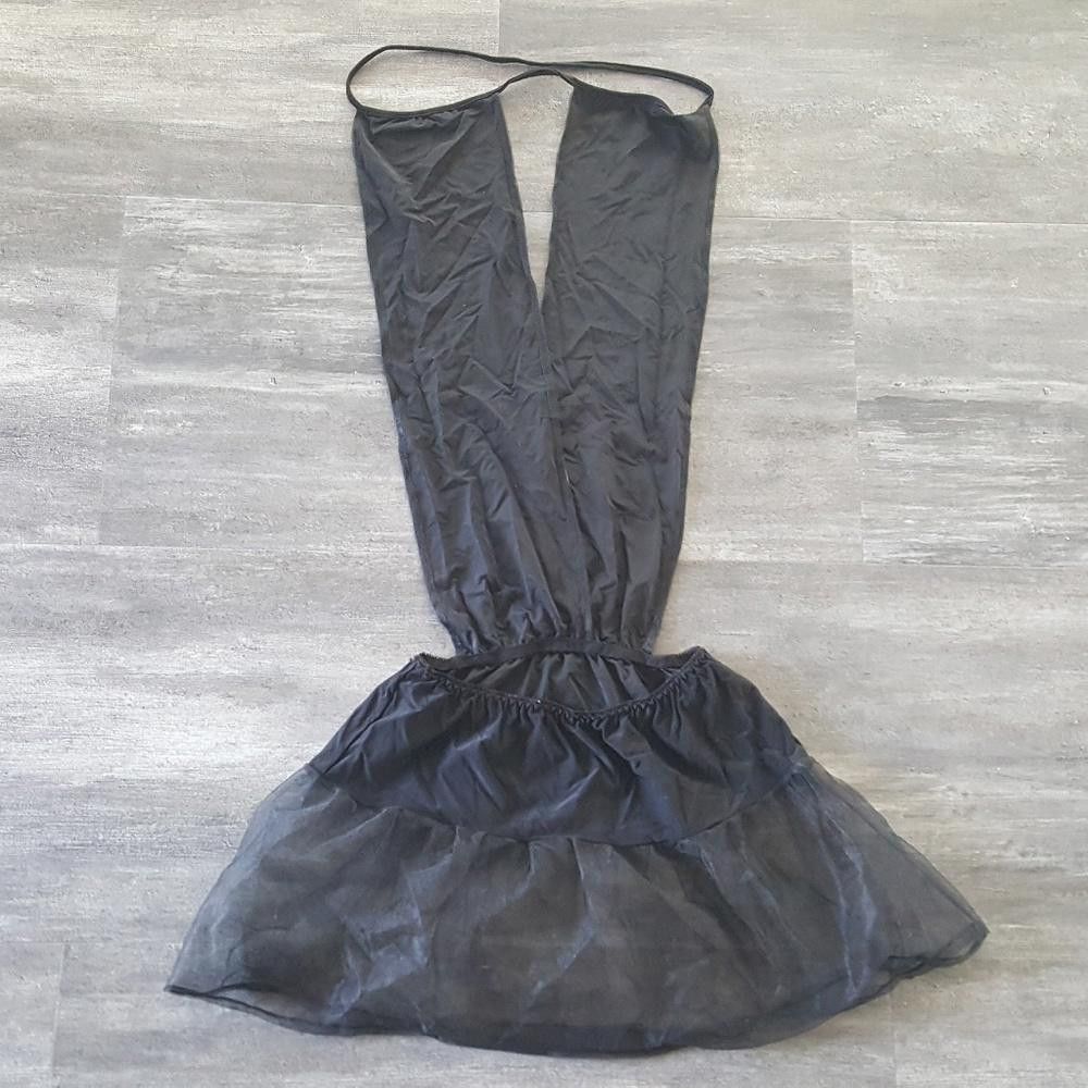 Designer Black V Front Seductive Chemise Size ONE SIZE - 2 Thumbnail
