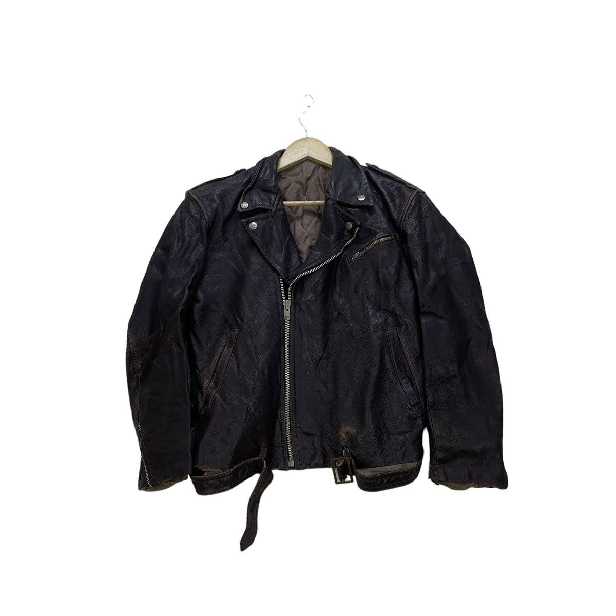 Kadoya 💥Vintage 80s Double Collar Leather Jacket Size US M / EU 48-50 / 2 - 1 Thumbnail