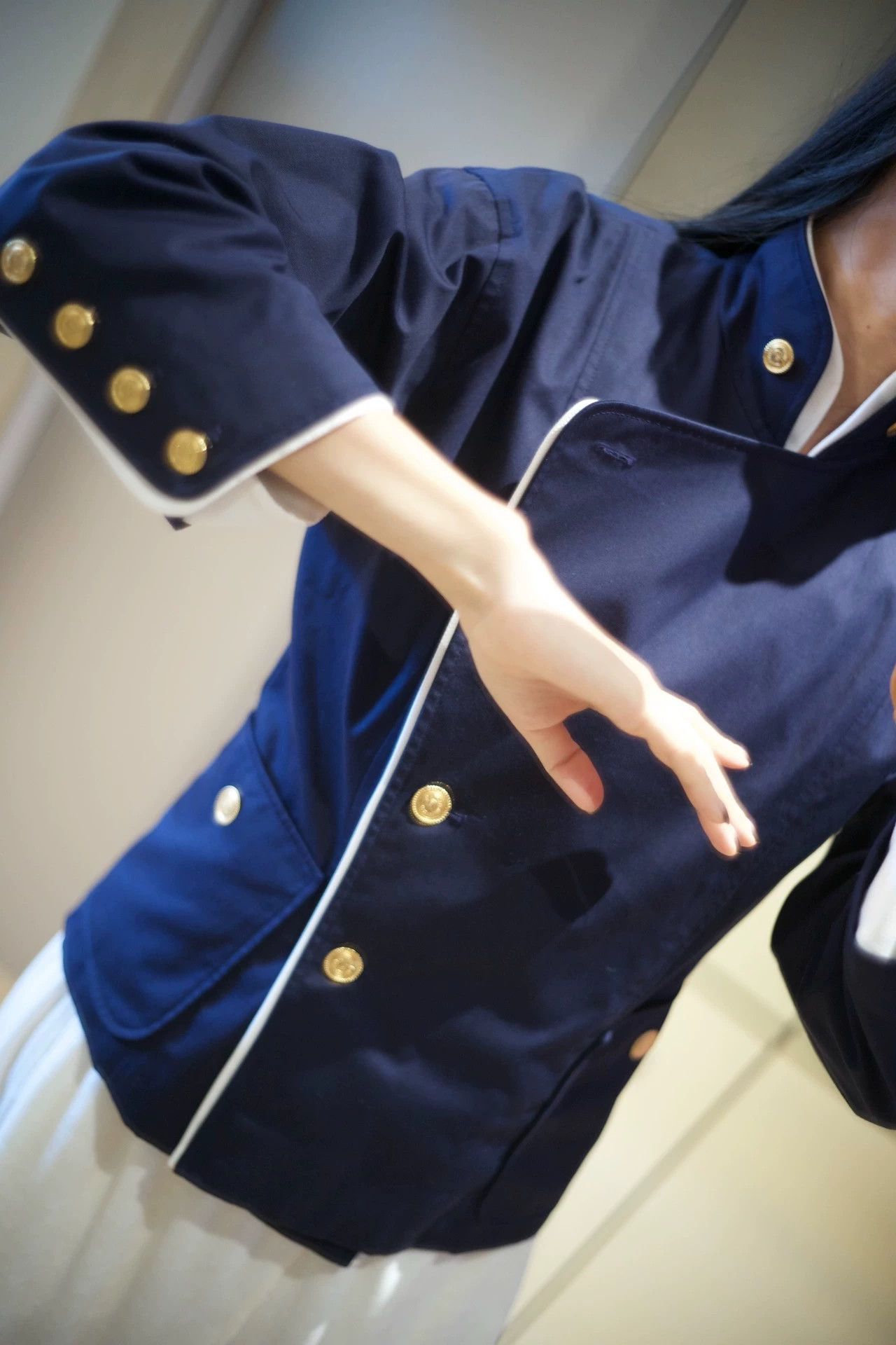 Chanel Chanel 1986 SS Navy Blue Coco Gold-Button Suit FR36 Size XS / US 0-2 / IT 36-38 - 9 Thumbnail