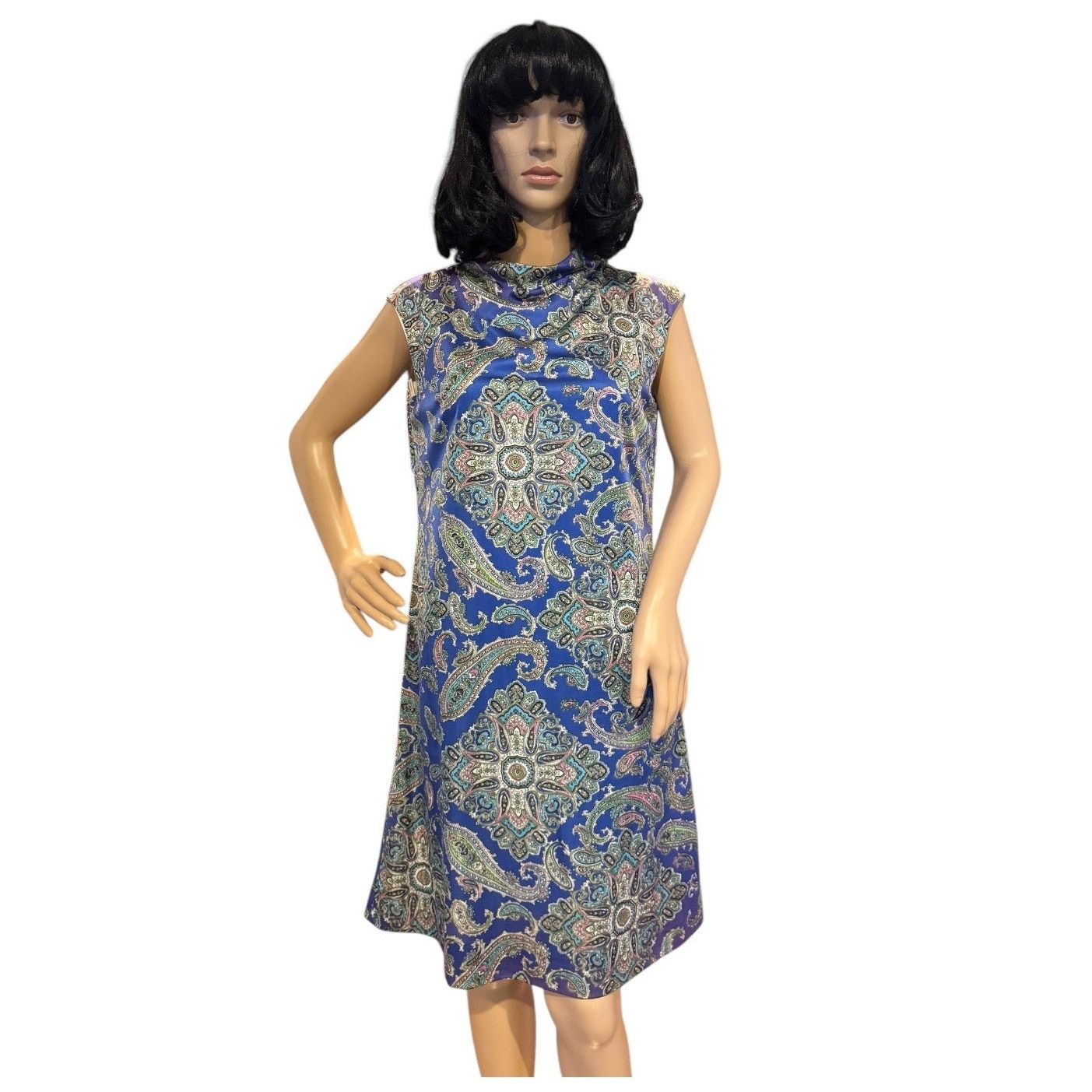 Vintage Vtg Sacony Ciella purple paisley sleeveless dress medium Size M / US 6-8 / IT 42-44 - 1 Thumbnail